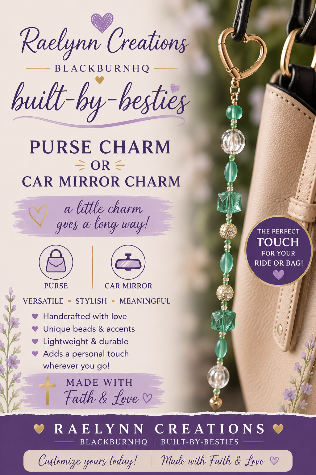 "Emerald Elegance" - Handmade Charm by Raelynn Creations