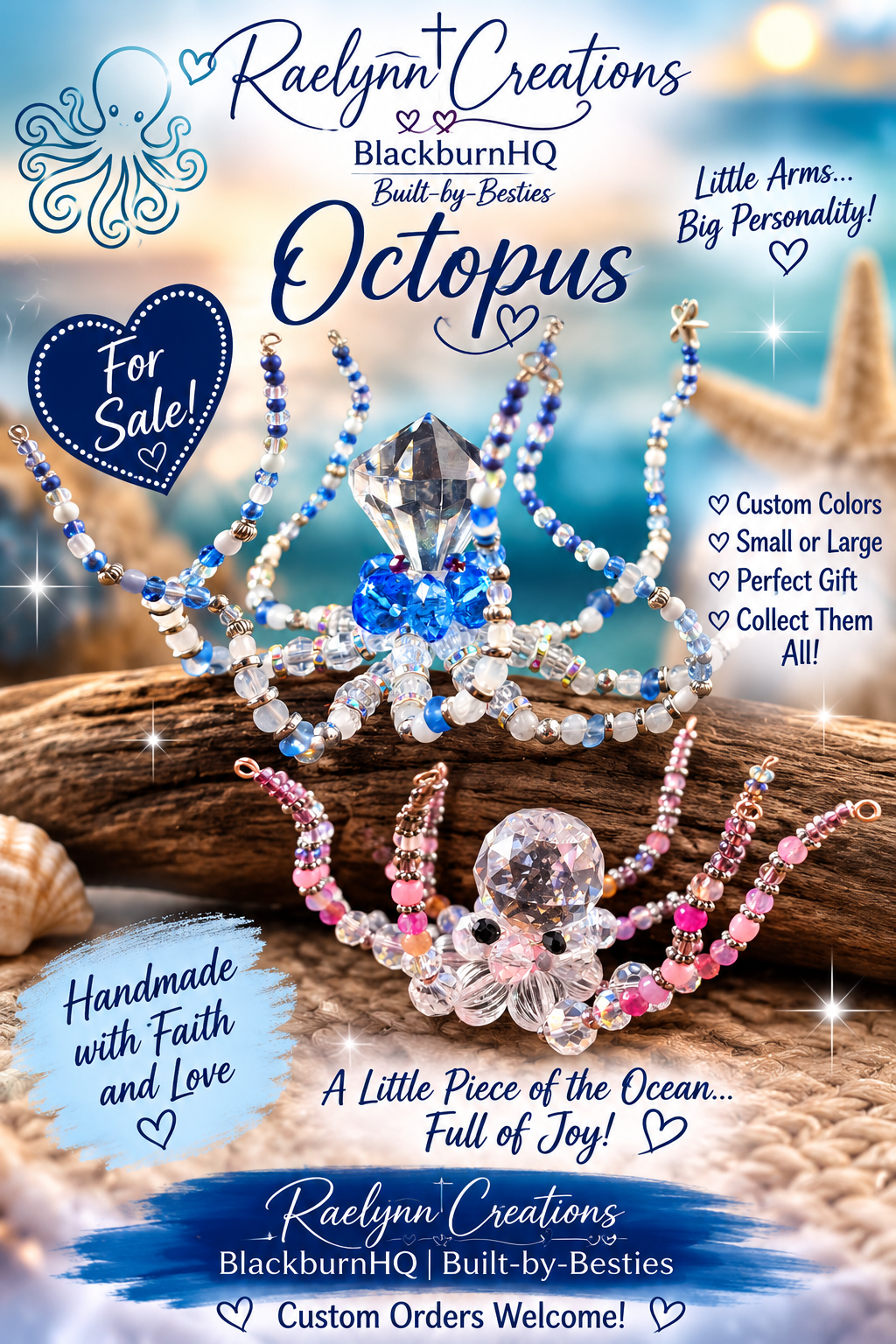 "Dream Builder Octopus" - Handmade Octopus Figurine (Large)
