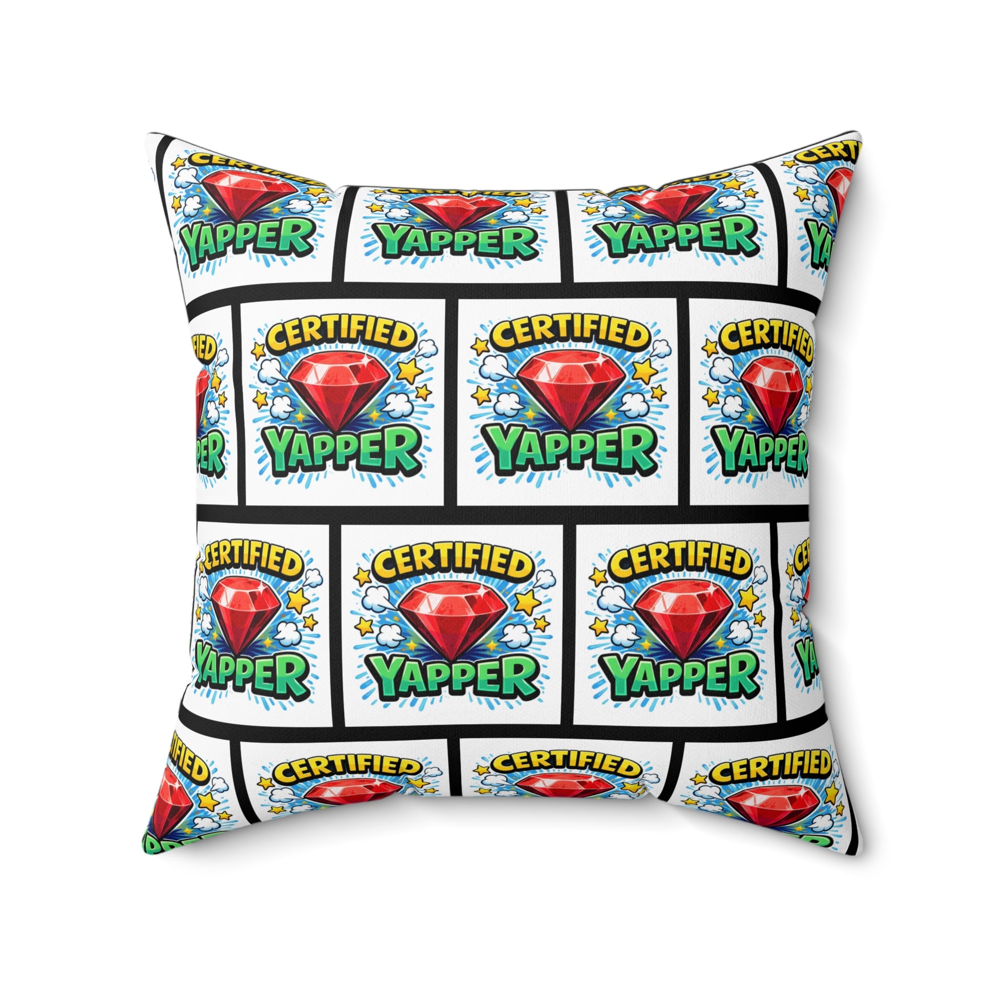Certified Yapper Throw Pillow | Besties & Coffee Conversation Piece