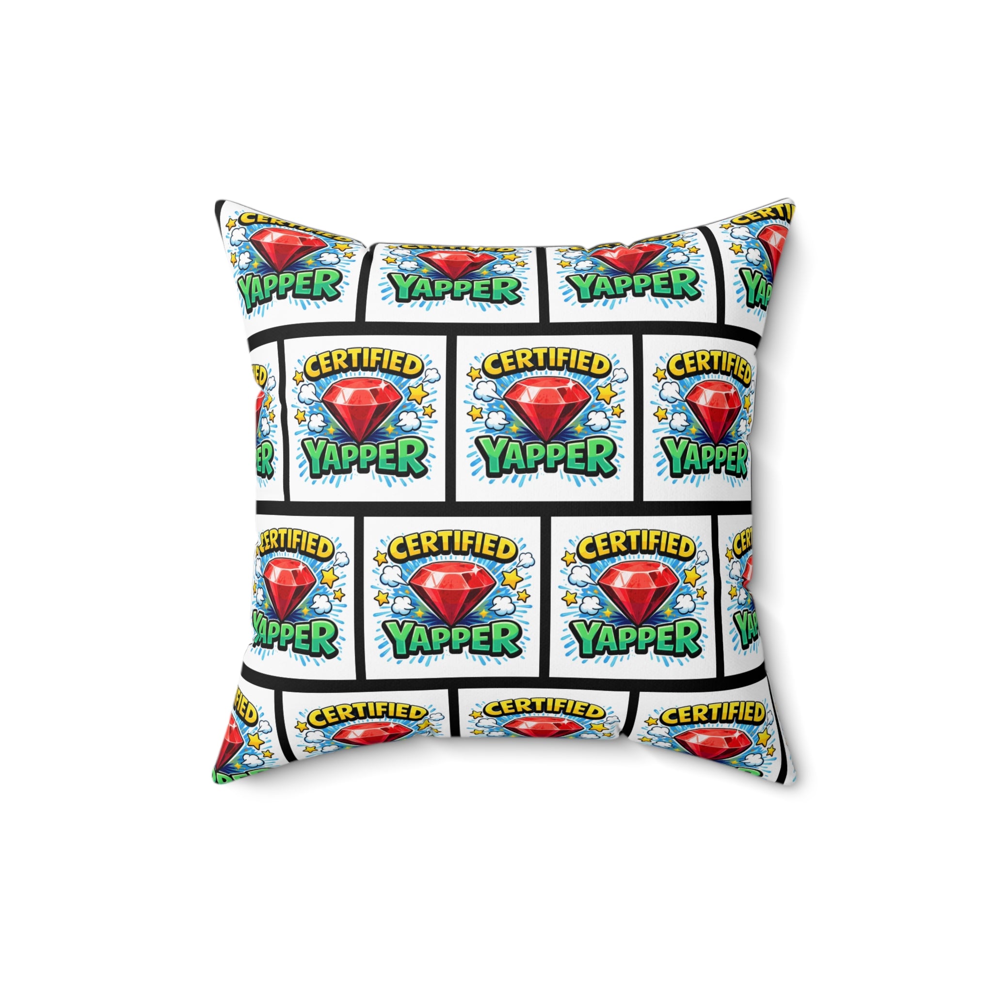 Certified Yapper Throw Pillow | Besties & Coffee Conversation Piece