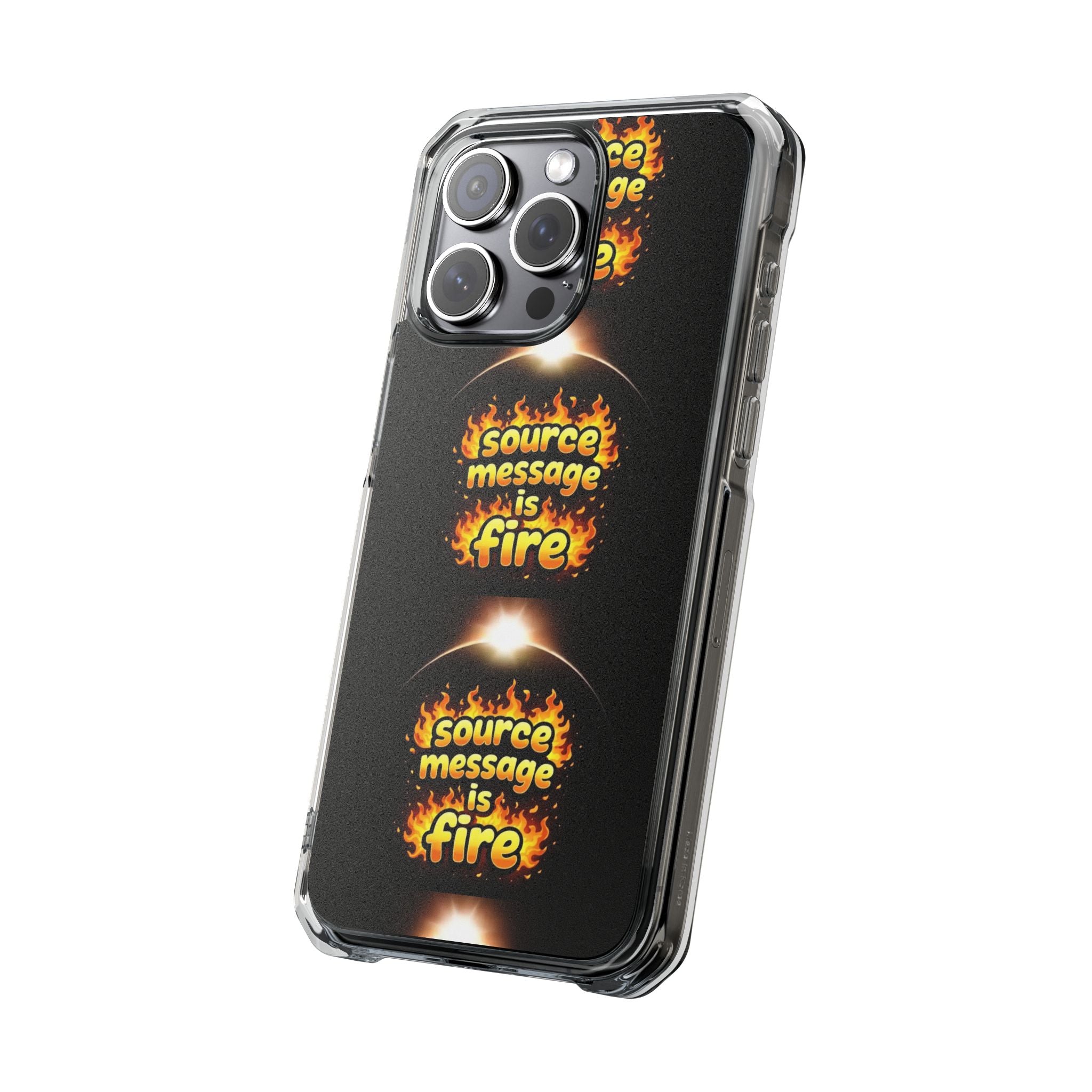 Source Message is Fire – MagSafe® Clear Impact Case for iPhone 14-17 | Chic, Drop-Proof & Accessory Ready