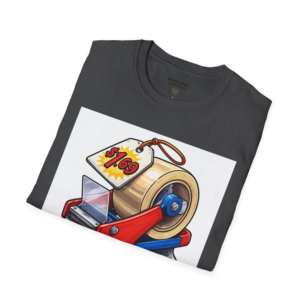 Tape Beggar T-Shirt – Funny Vintage Tape Gun Tee | Mobile Order Curbside Humor, Soft Everyday Fit