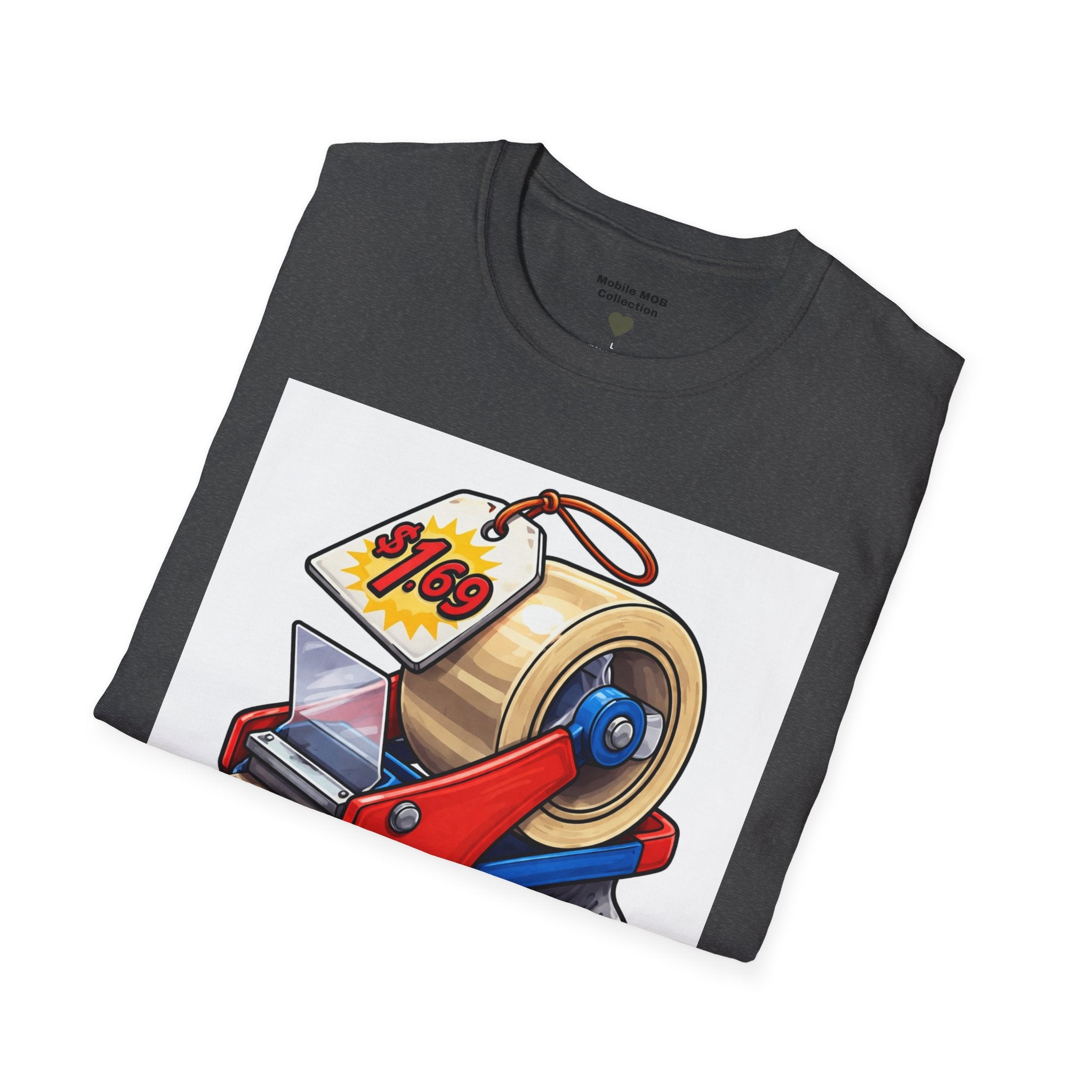 Tape Beggar T-Shirt – Funny Vintage Tape Gun Tee | Mobile Order Curbside Humor, Soft Everyday Fit