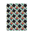 Certified Yapper Checkerboard Plush Blanket | Cozy Statement Throw with Ruby Detail