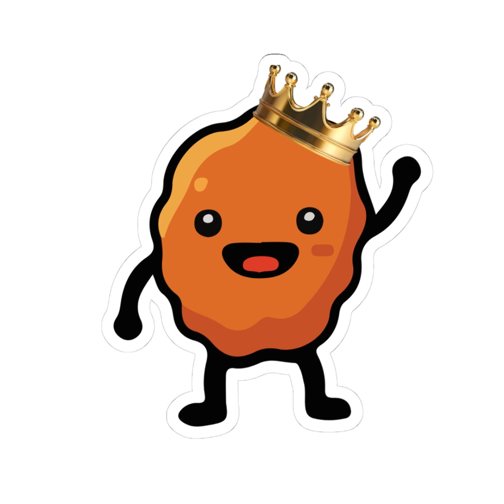 King Nuggie™ Sticker 👑 | Waving Chicken Nugget Kiss-Cut Vinyl