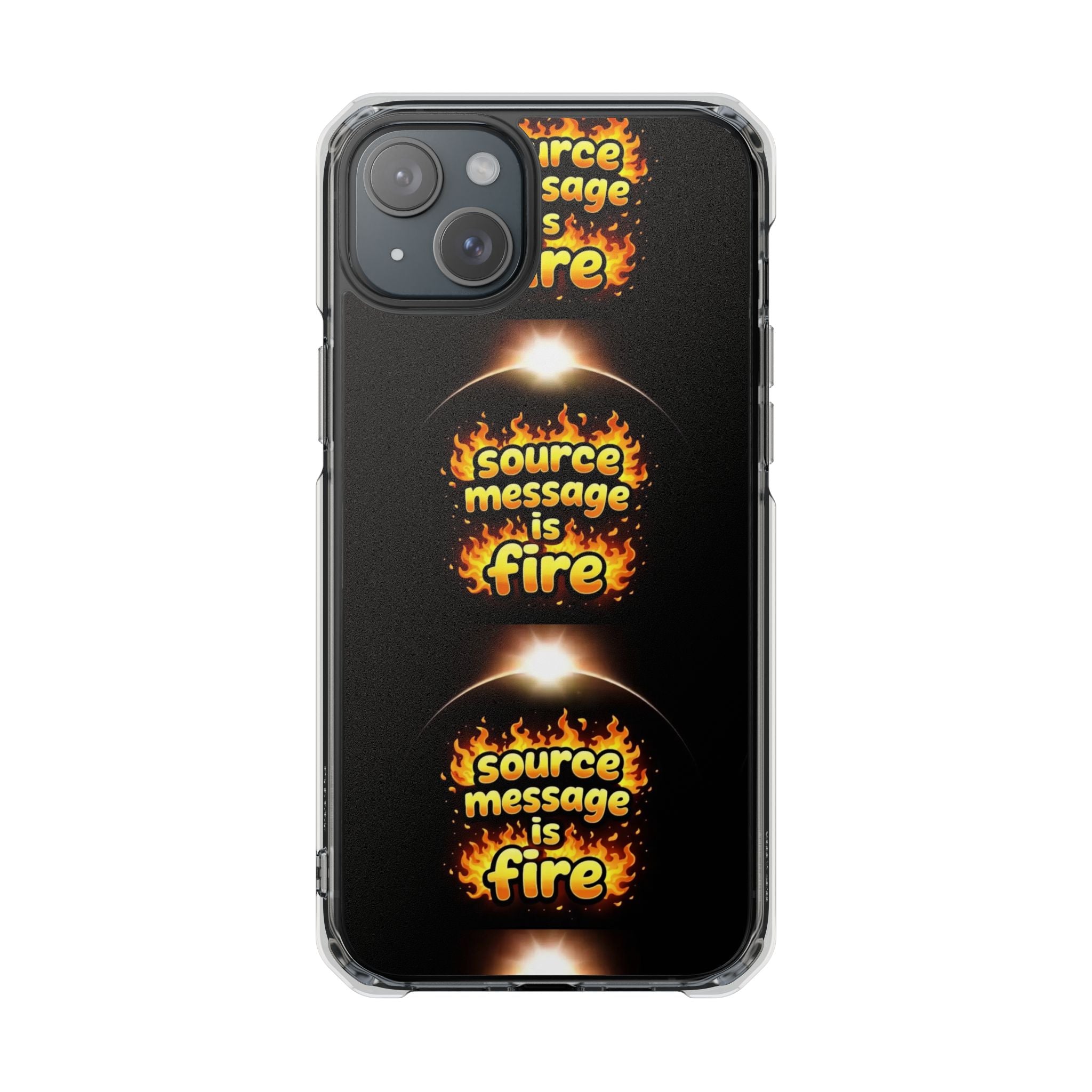 Source Message is Fire – MagSafe® Clear Impact Case for iPhone 14-17 | Chic, Drop-Proof & Accessory Ready