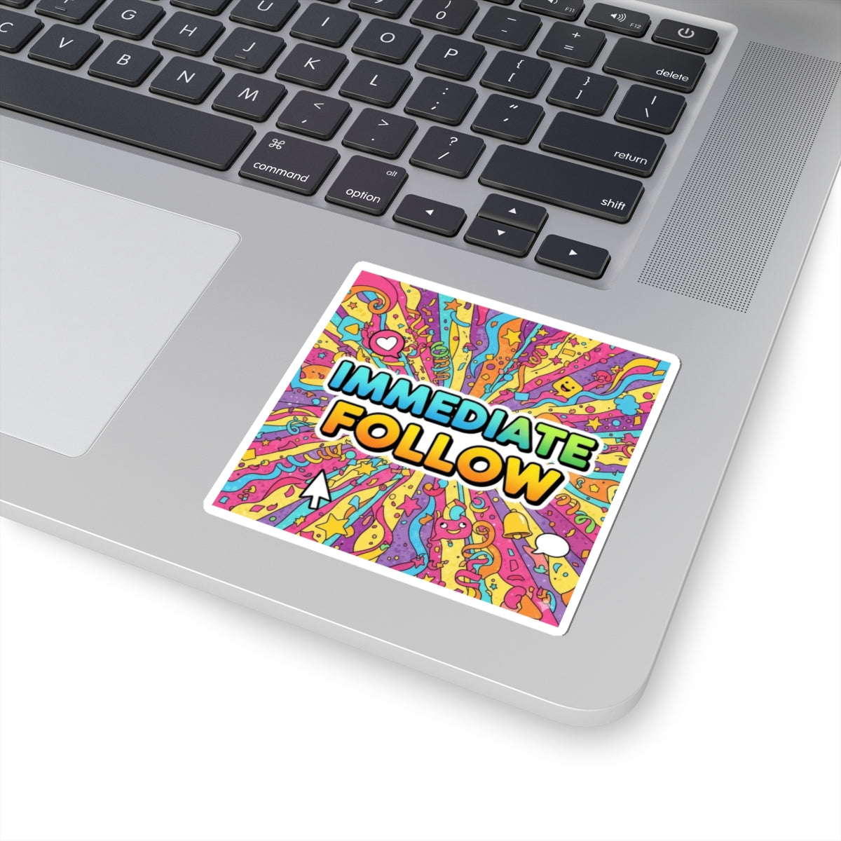 Immediate Follow™ Sticker 💖 | Besties & Coffee Pop-Art Kiss-Cut Vinyl
