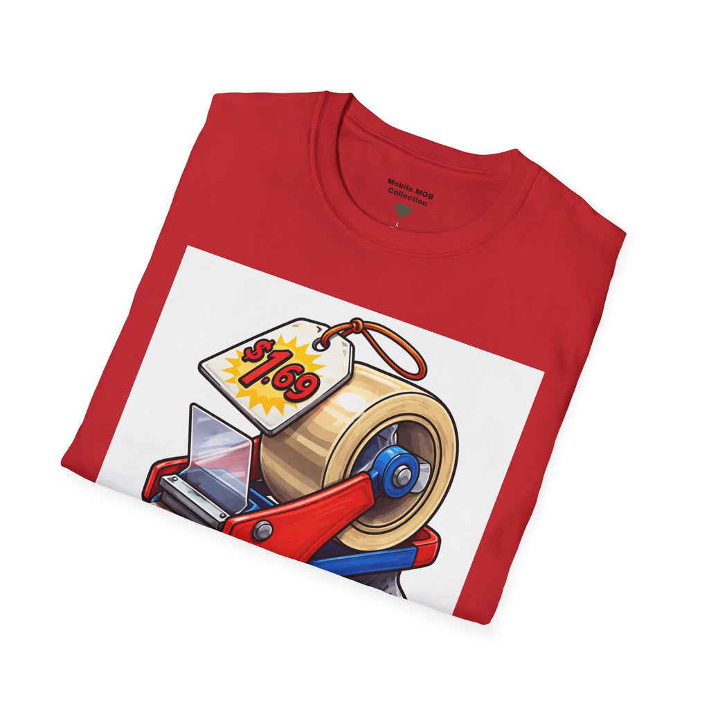 Tape Beggar T-Shirt – Funny Vintage Tape Gun Tee | Mobile Order Curbside Humor, Soft Everyday Fit
