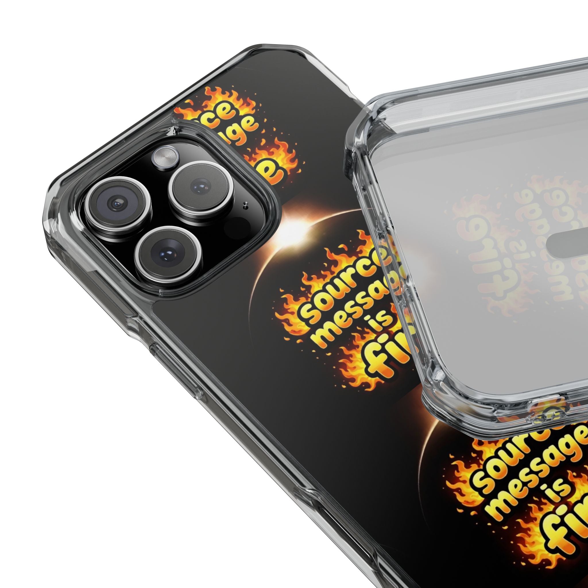 Source Message is Fire – MagSafe® Clear Impact Case for iPhone 14-17 | Chic, Drop-Proof & Accessory Ready