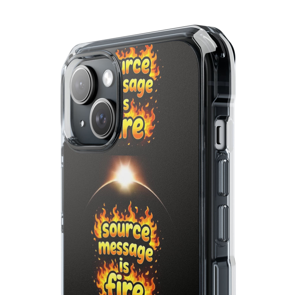 Source Message is Fire – MagSafe® Clear Impact Case for iPhone 14-17 | Chic, Drop-Proof & Accessory Ready