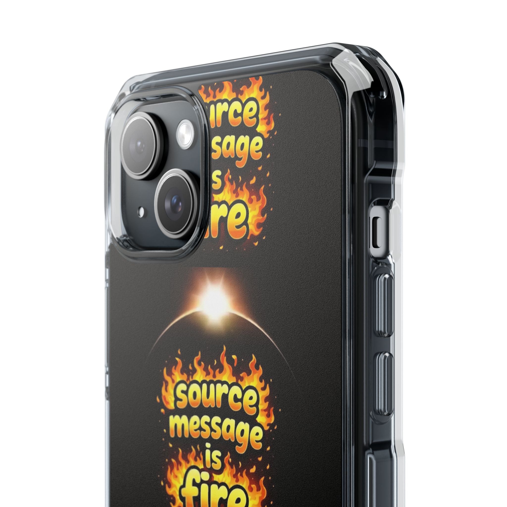 Source Message is Fire – MagSafe® Clear Impact Case for iPhone 14-17 | Chic, Drop-Proof & Accessory Ready