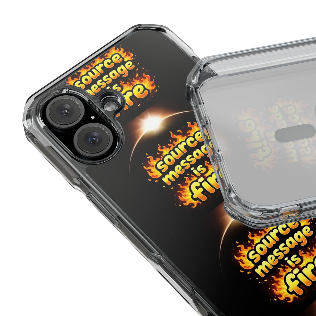 Source Message is Fire – MagSafe® Clear Impact Case for iPhone 14-17 | Chic, Drop-Proof & Accessory Ready