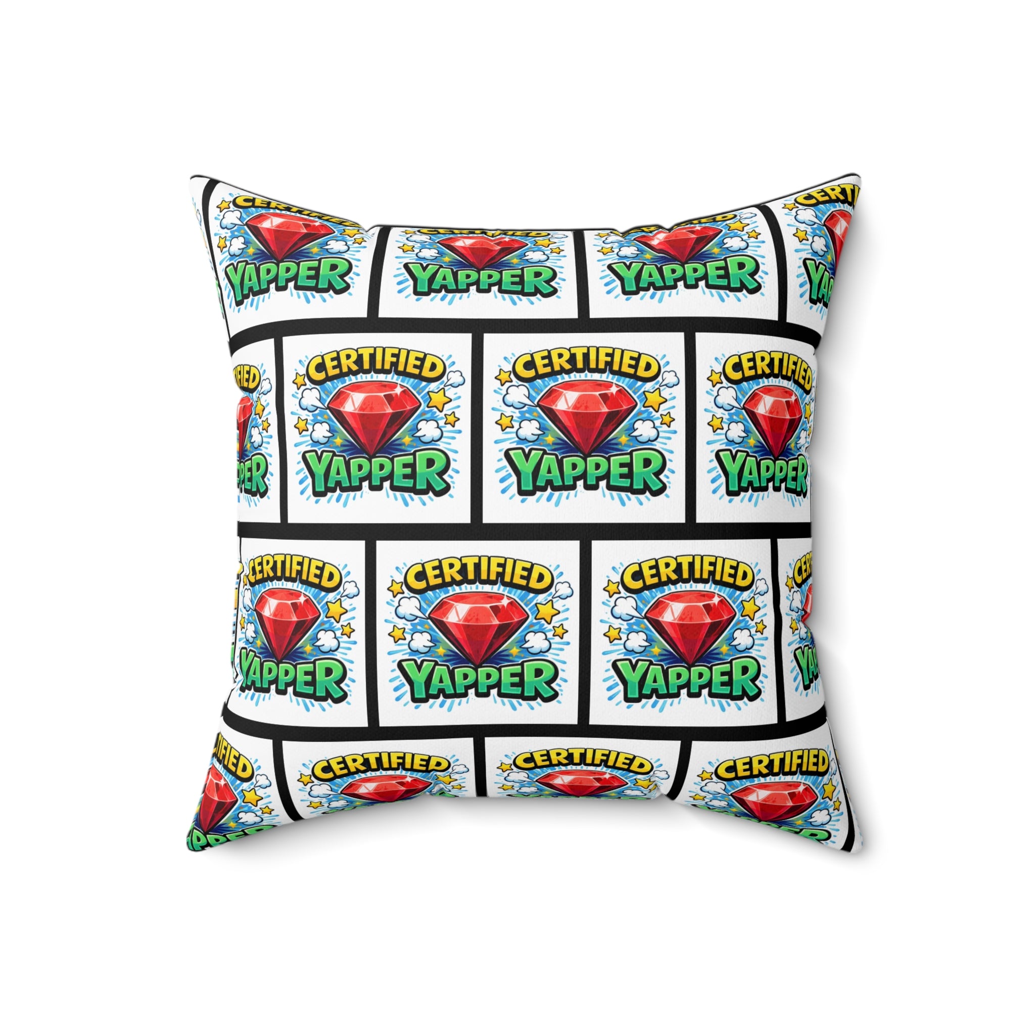 Certified Yapper Throw Pillow | Besties & Coffee Conversation Piece