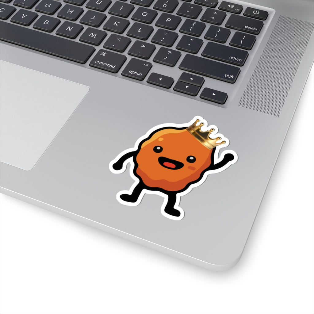 King Nuggie™ Sticker 👑 | Waving Chicken Nugget Kiss-Cut Vinyl