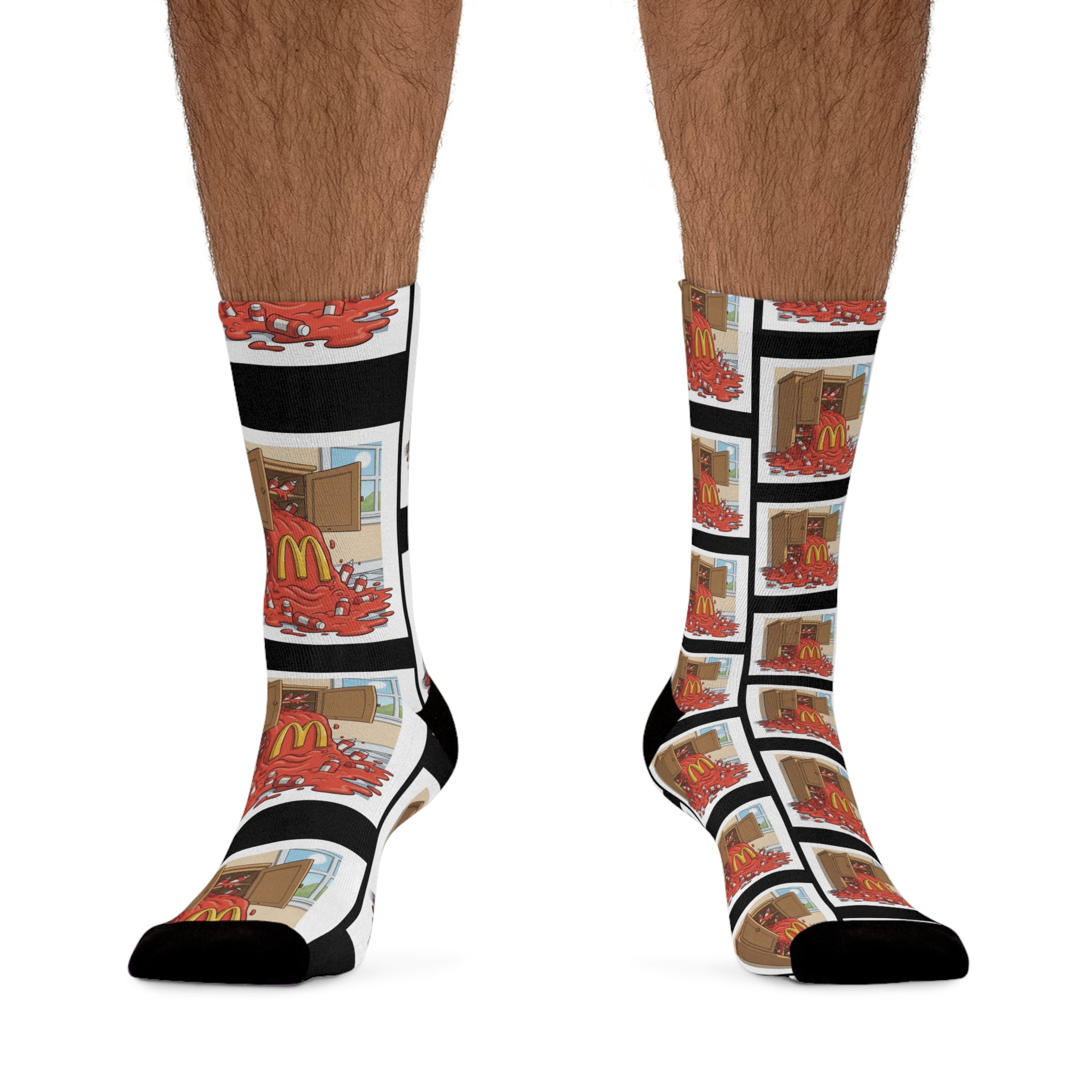 4 Gallons of Ketchup Mismatch Crew Socks | Conversation-Starter Statement Pair