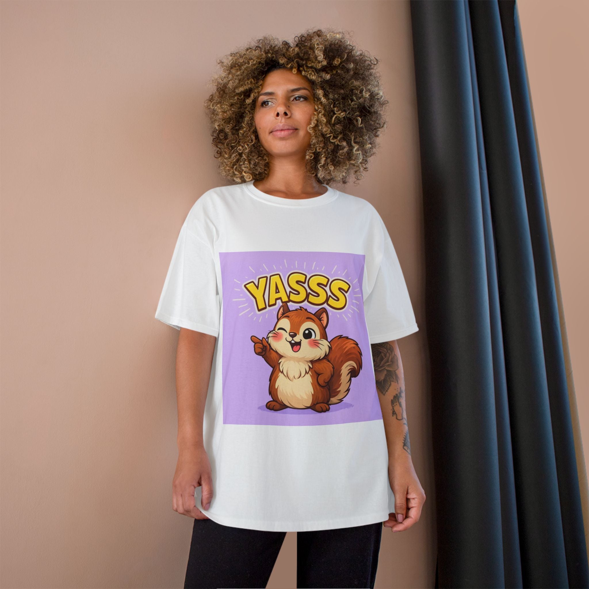 Yaaas Squirrel T-Shirt | Besties & Coffee Community Graphic Tee