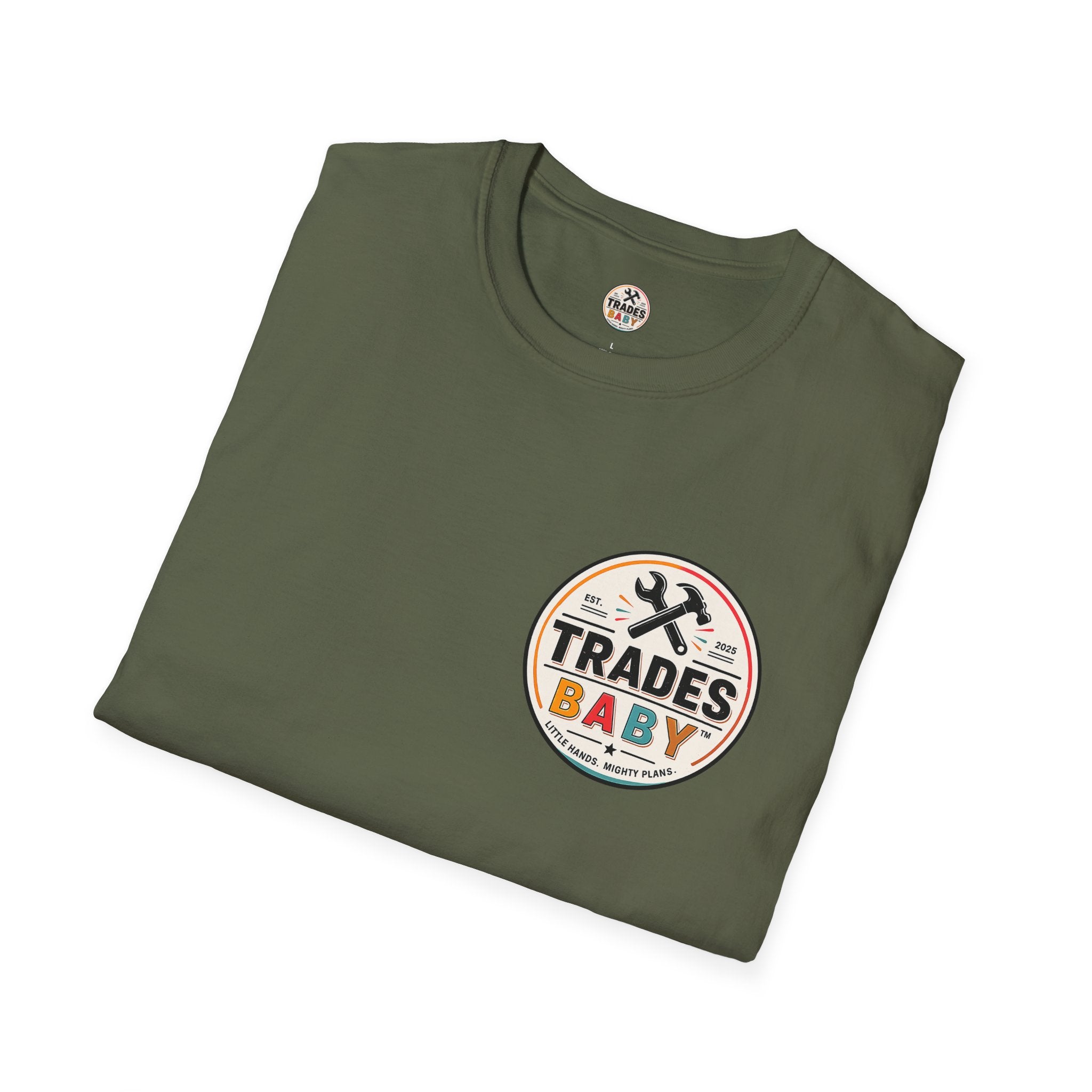 Raising Blue Collar Heroes T-Shirt | TradesBaby Family Tee | Blue Collar Pride Shirt for Parents & Skilled Trades Families
