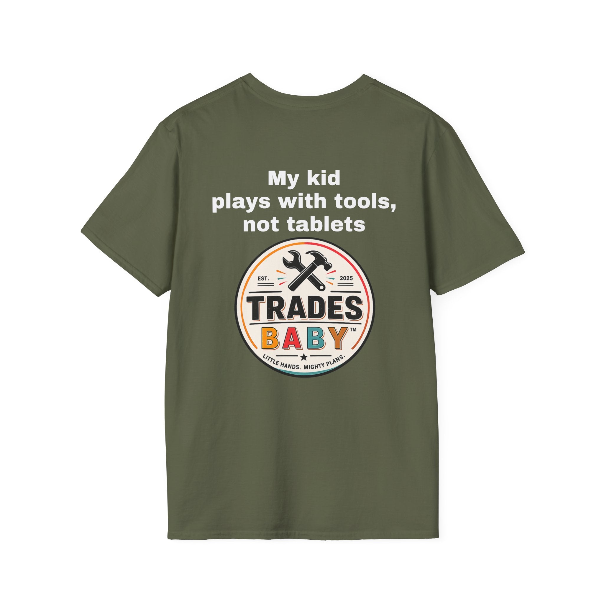 T-Shirt | TradesBaby Parenting Tee | Blue Collar Family Shirt for Hands-On Kids