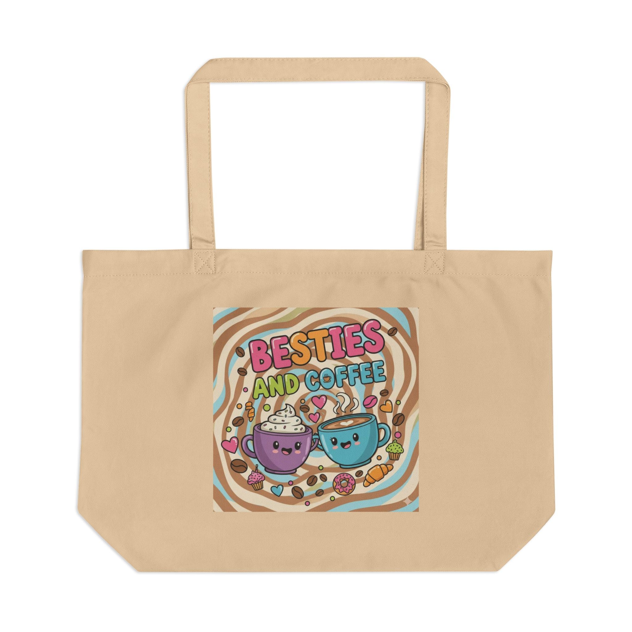 Besties & Coffee Eco Tote | Mobile Order Curbside Pick Up Canvas Bag