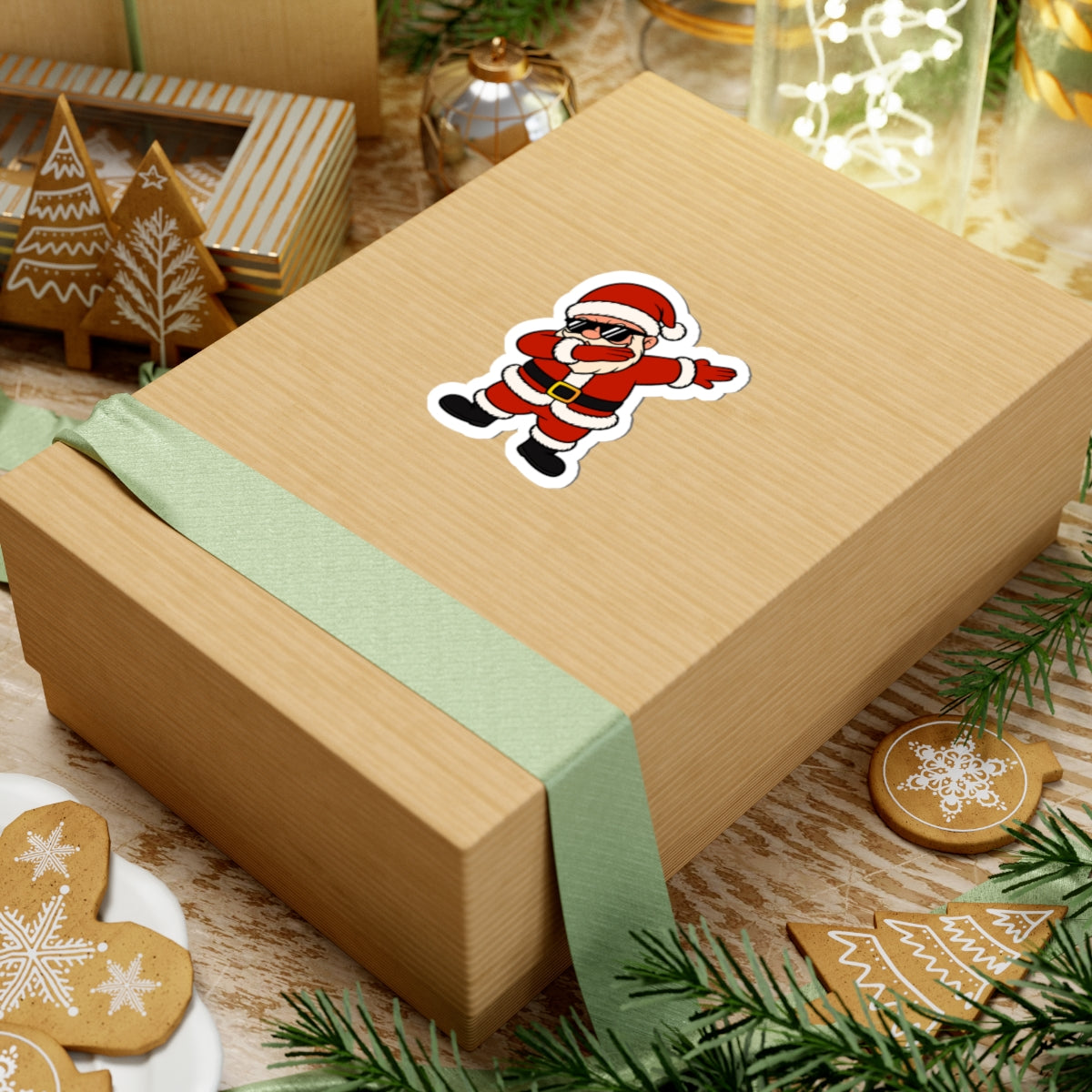 Dabbin’ Santa™ Christmas Sticker 🎅 | Glossy Kiss-Cut Vinyl Decal
