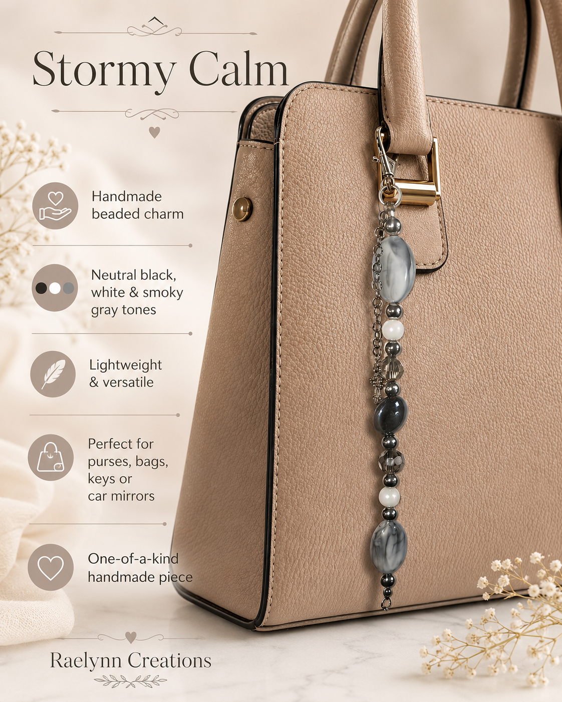 "Storm Serenity" - Handmade Charm by Raelynn Creations