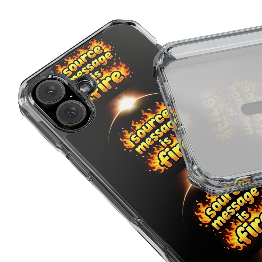 Source Message is Fire – MagSafe® Clear Impact Case for iPhone 14-17 | Chic, Drop-Proof & Accessory Ready