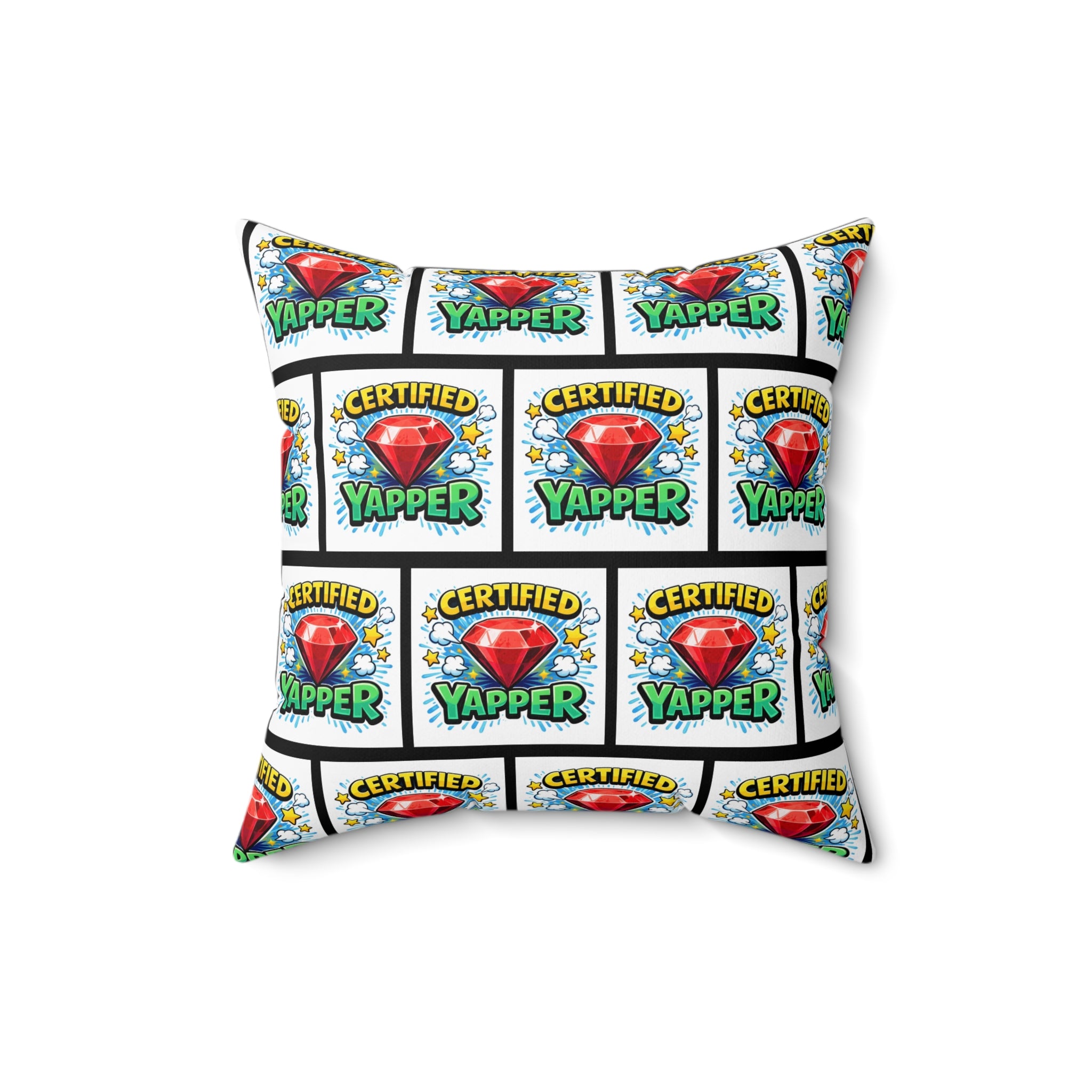 Certified Yapper Throw Pillow | Besties & Coffee Conversation Piece