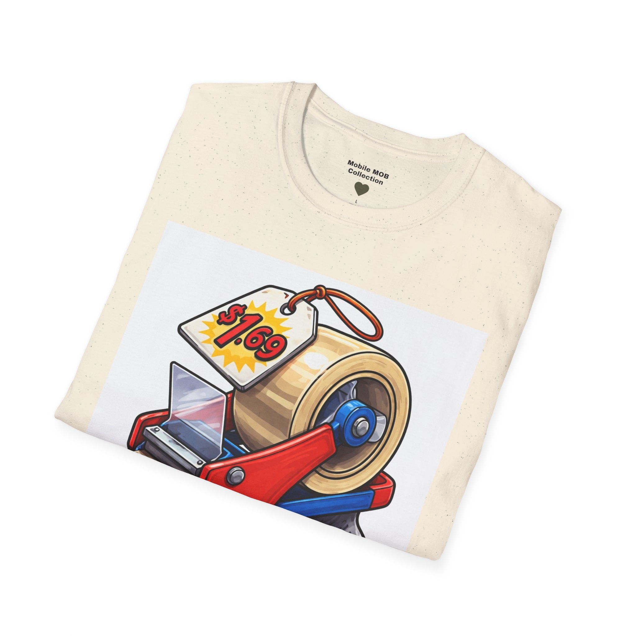 Tape Beggar T-Shirt – Funny Vintage Tape Gun Tee | Mobile Order Curbside Humor, Soft Everyday Fit