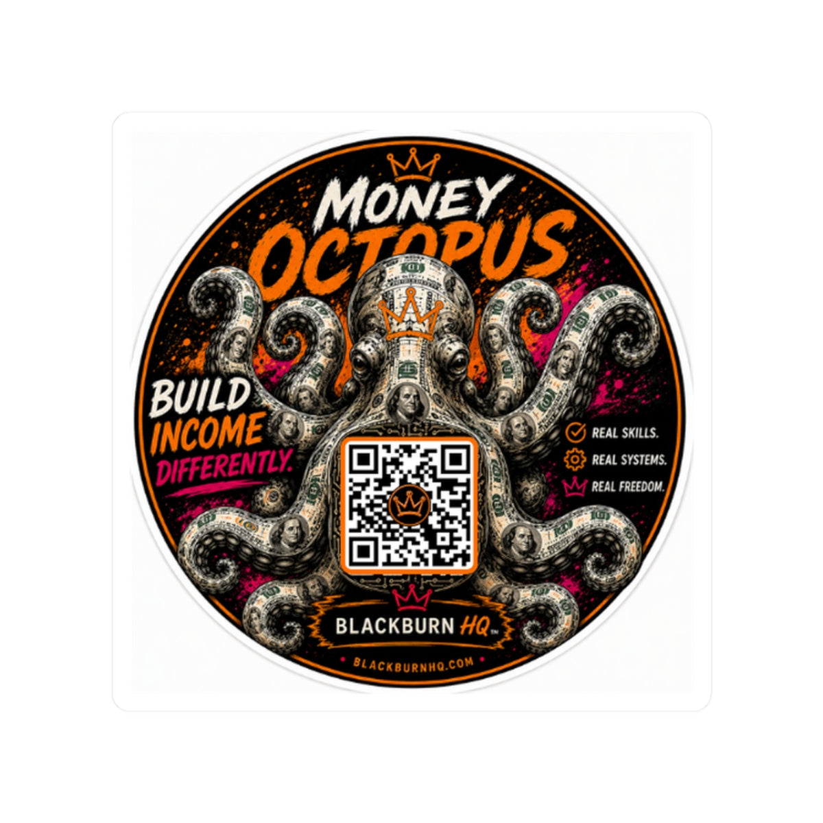 Money Octopus™ QR Sticker | Build Income Differently