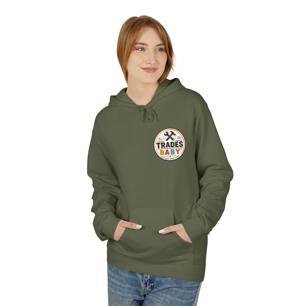 “Raising Blue Collar Heroes” Hoodie — TradesBaby Kids Hoodie for Future Builders & Hardworking Families