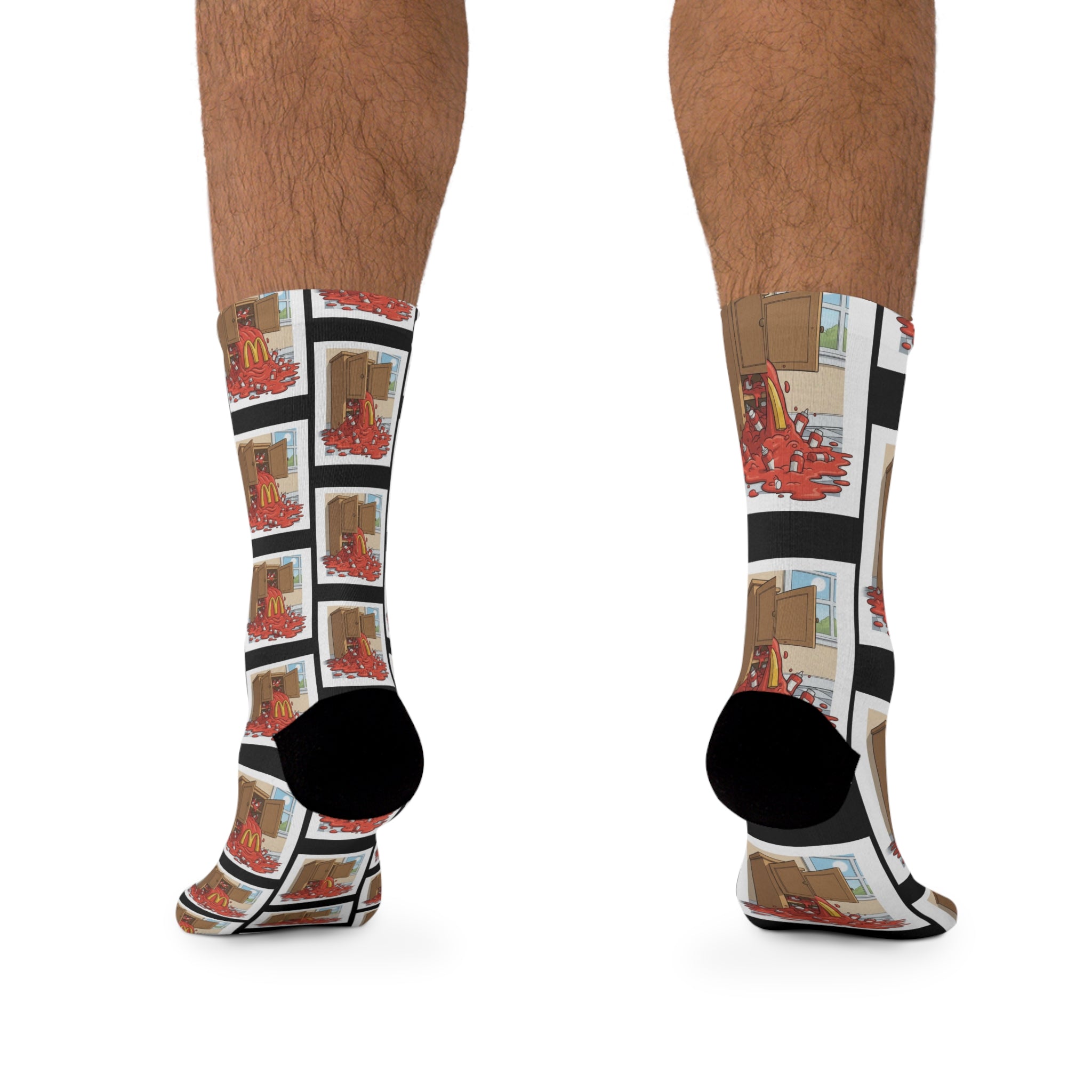 4 Gallons of Ketchup Mismatch Crew Socks | Conversation-Starter Statement Pair