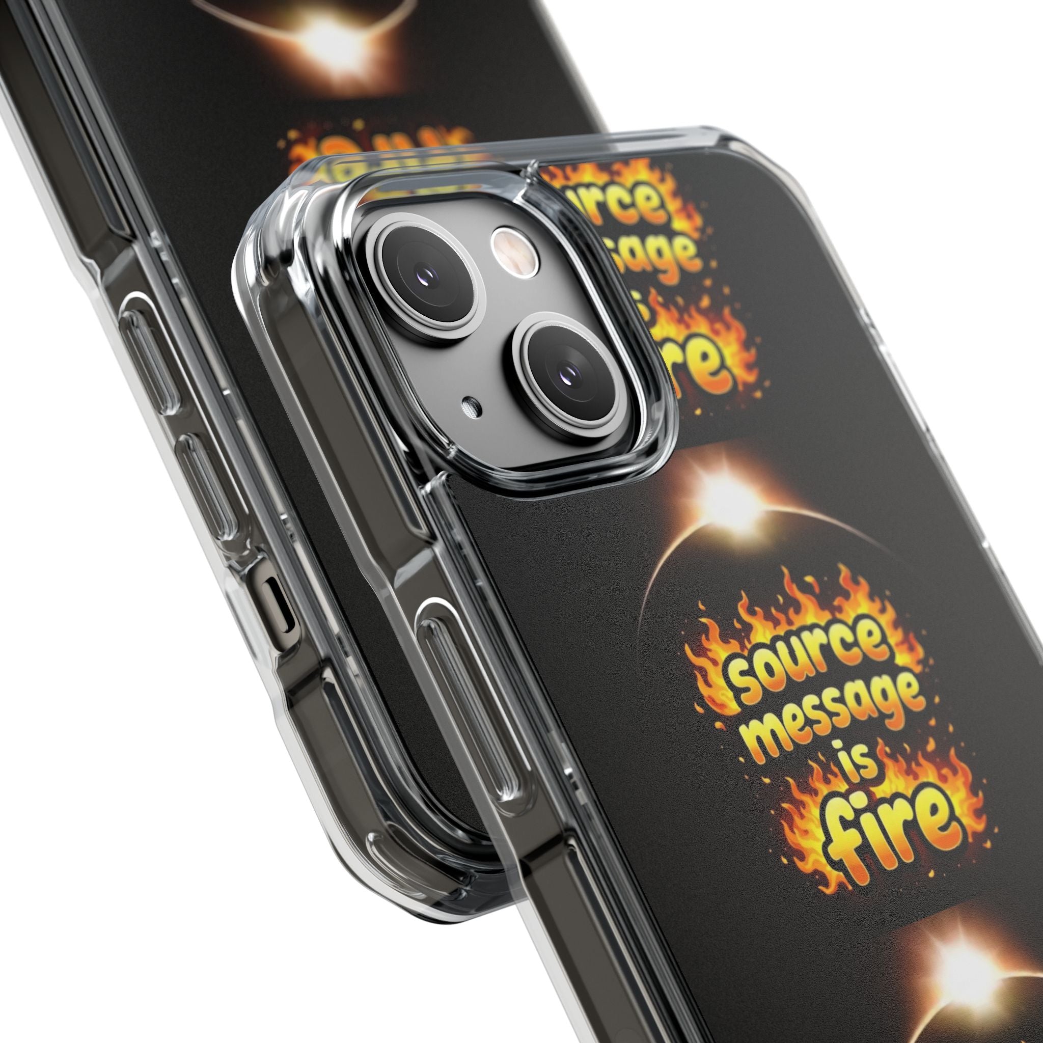 Source Message is Fire – MagSafe® Clear Impact Case for iPhone 14-17 | Chic, Drop-Proof & Accessory Ready