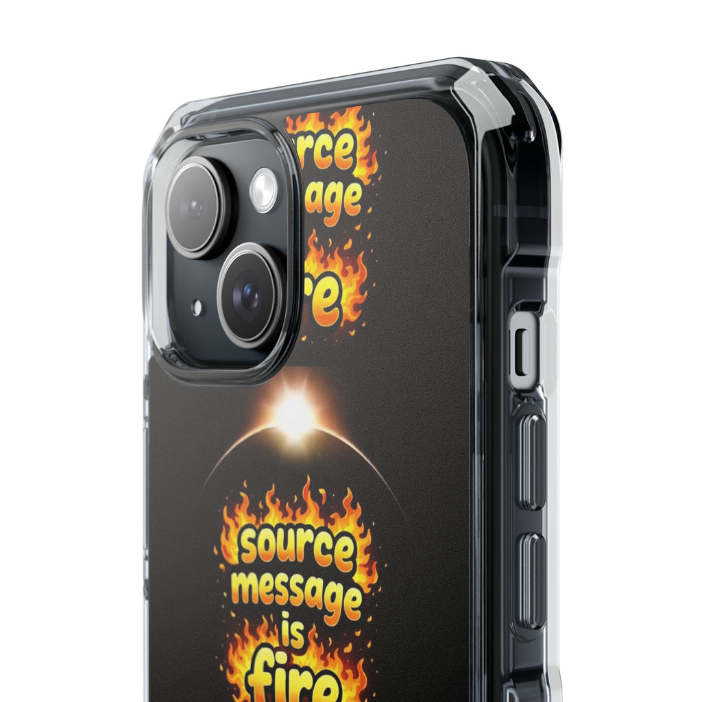 Source Message is Fire – MagSafe® Clear Impact Case for iPhone 14-17 | Chic, Drop-Proof & Accessory Ready