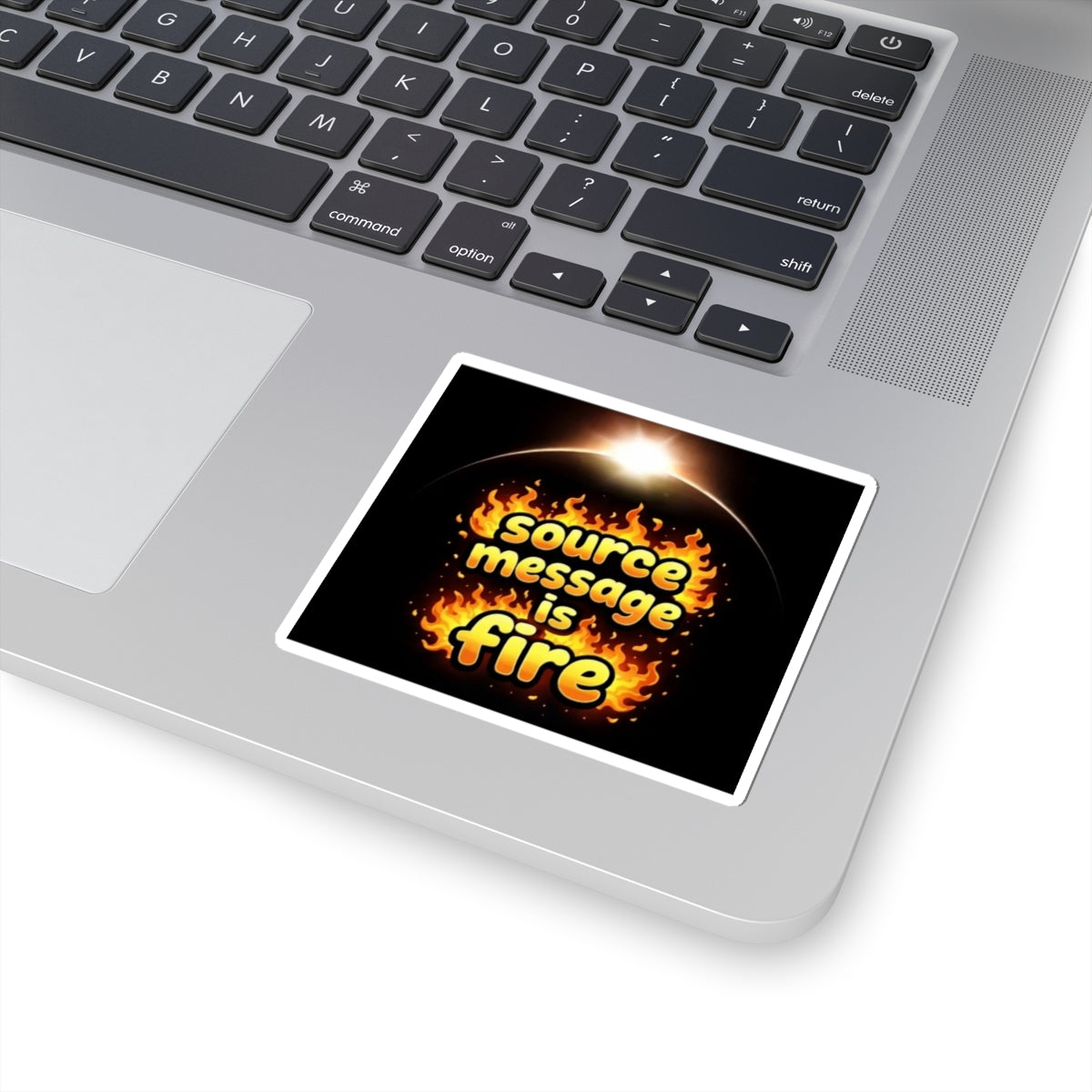 Source Message Is Fire™ Sticker 🔥 | Besties & Coffee Kiss-Cut Vinyl