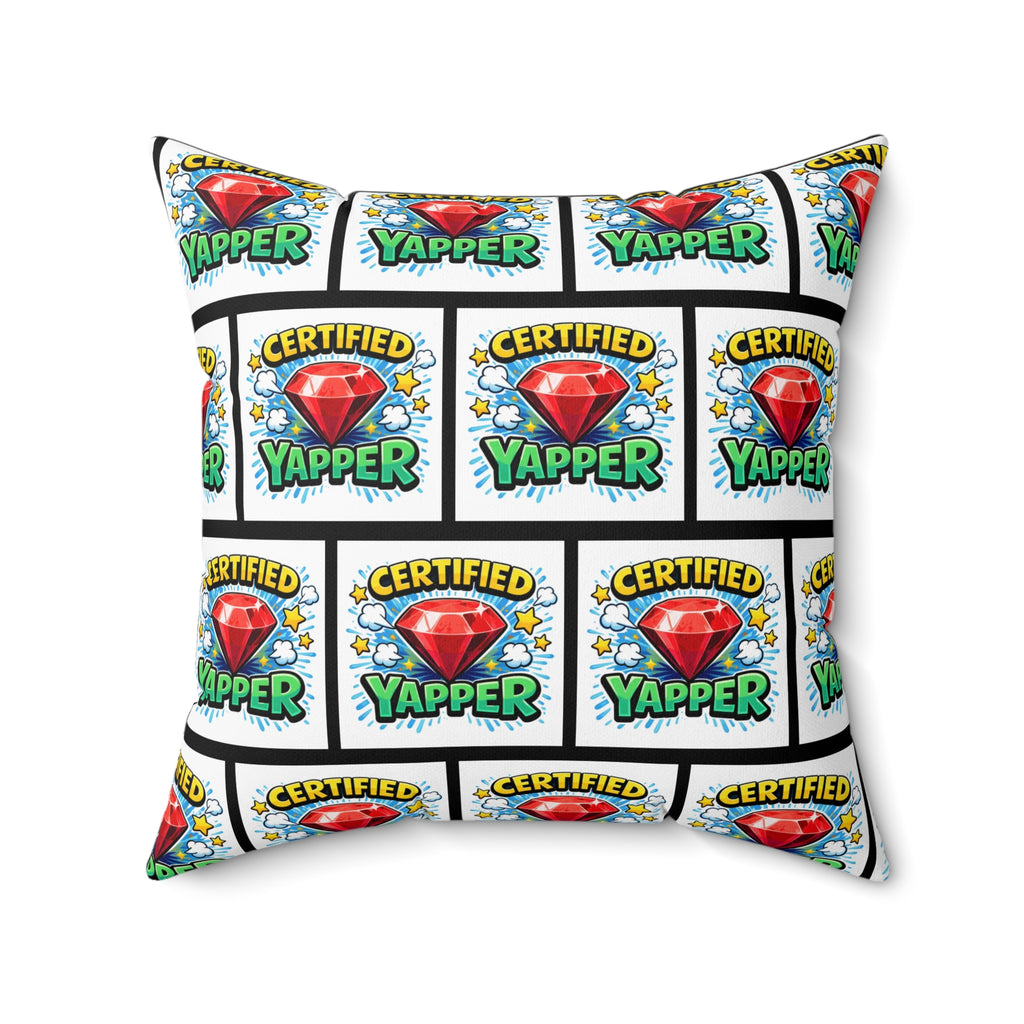 Certified Yapper Throw Pillow | Besties & Coffee Conversation Piece