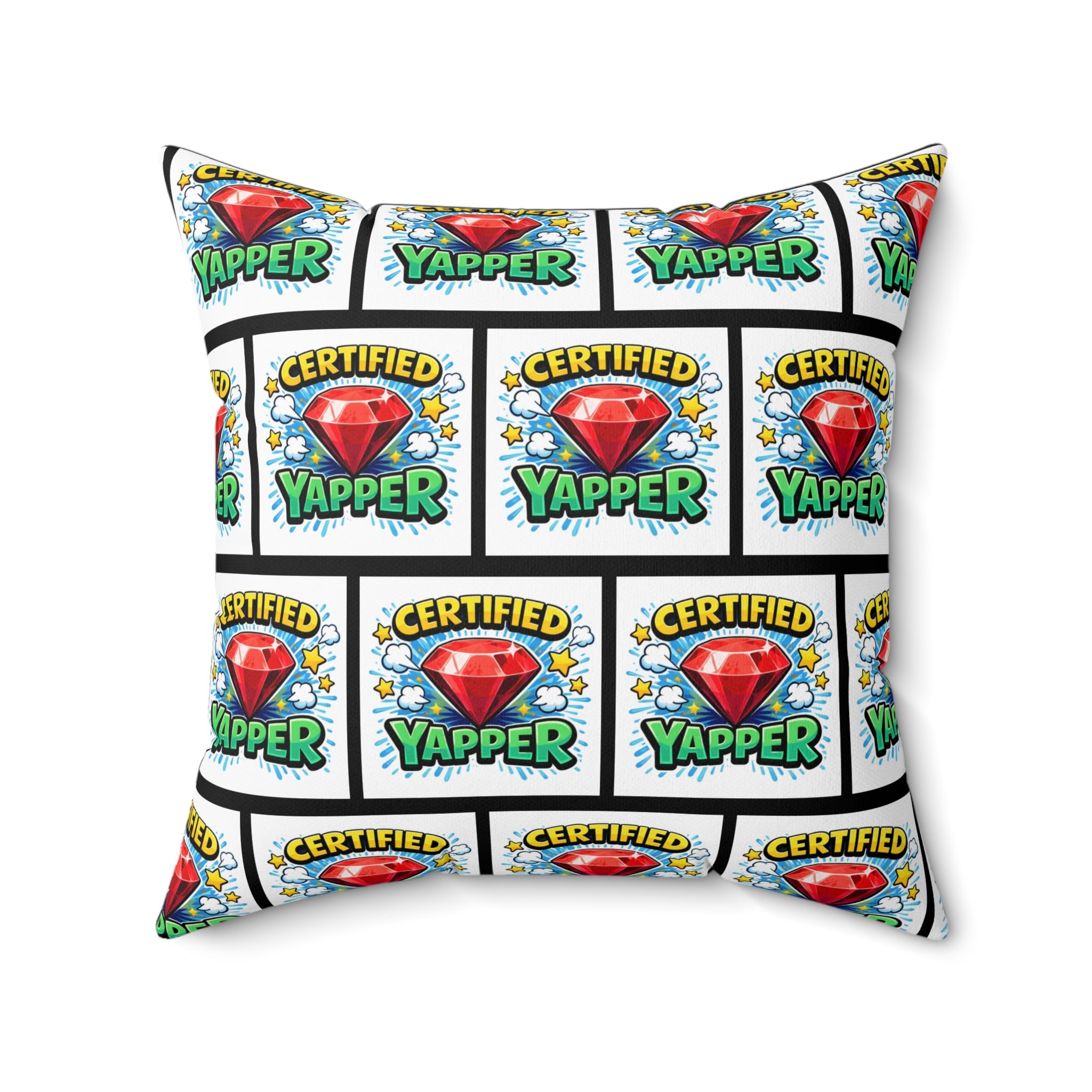 Certified Yapper Throw Pillow | Besties & Coffee Conversation Piece