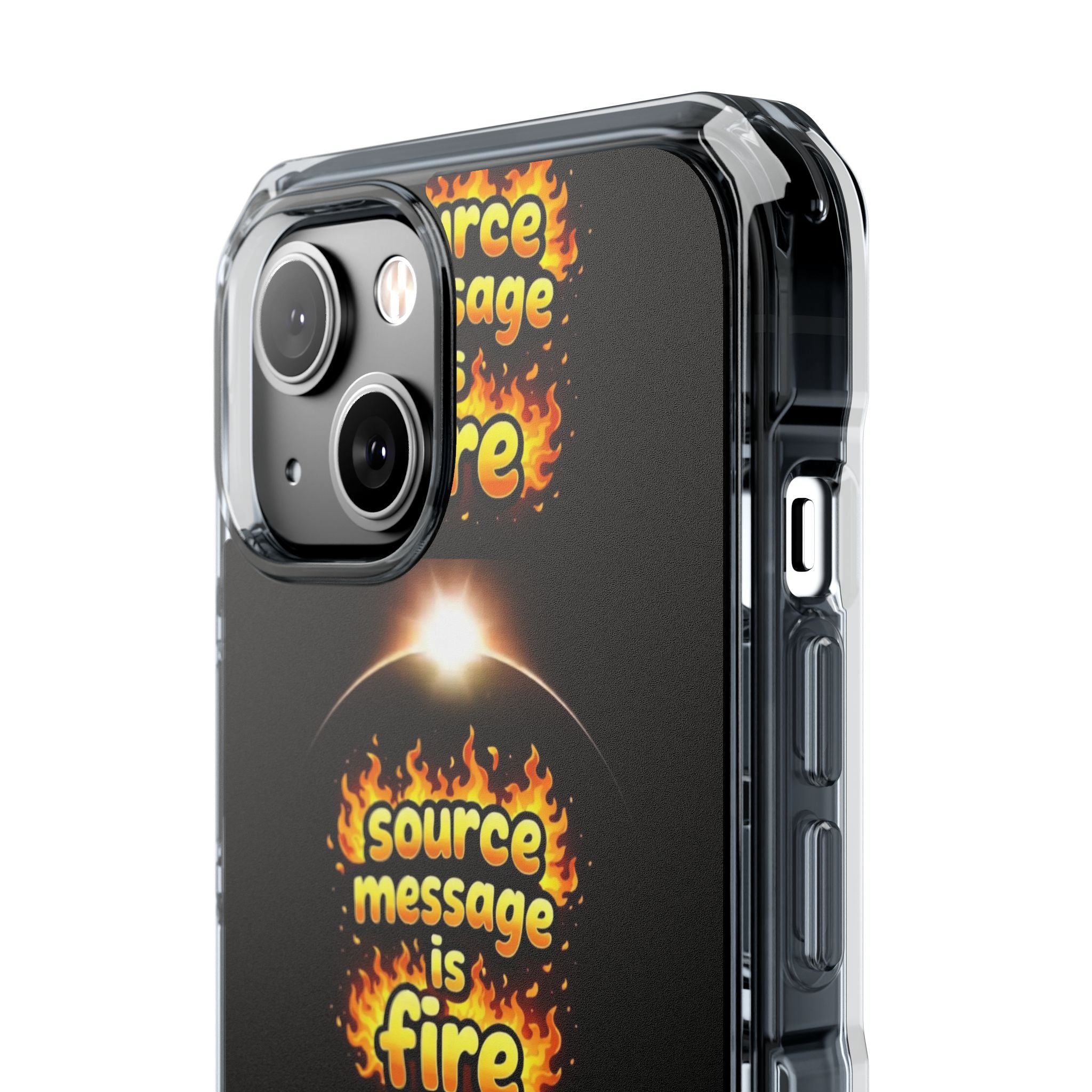 Source Message is Fire – MagSafe® Clear Impact Case for iPhone 14-17 | Chic, Drop-Proof & Accessory Ready