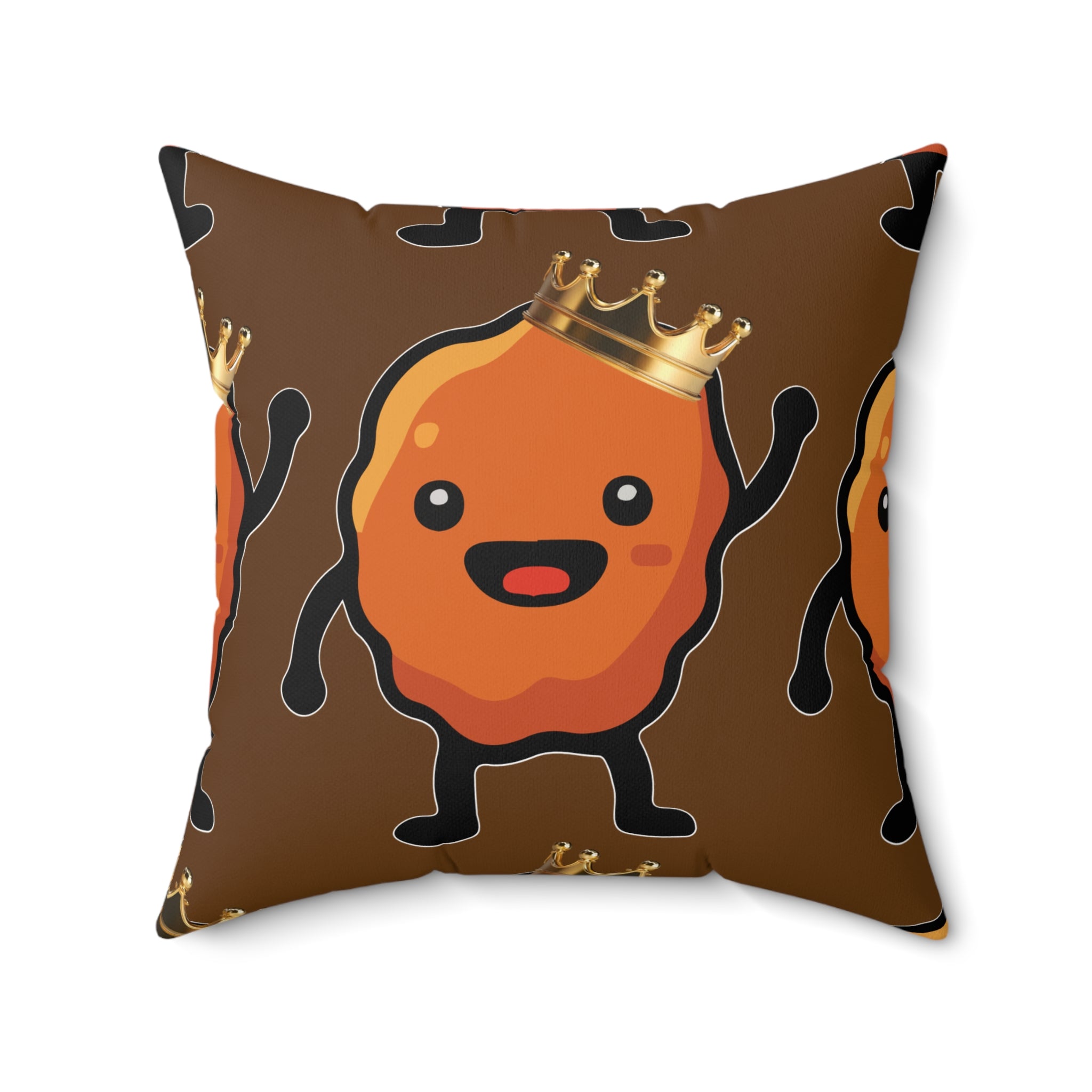 King Nuggie Throw Pillow | Besties & Coffee Mascot Conversation Piece