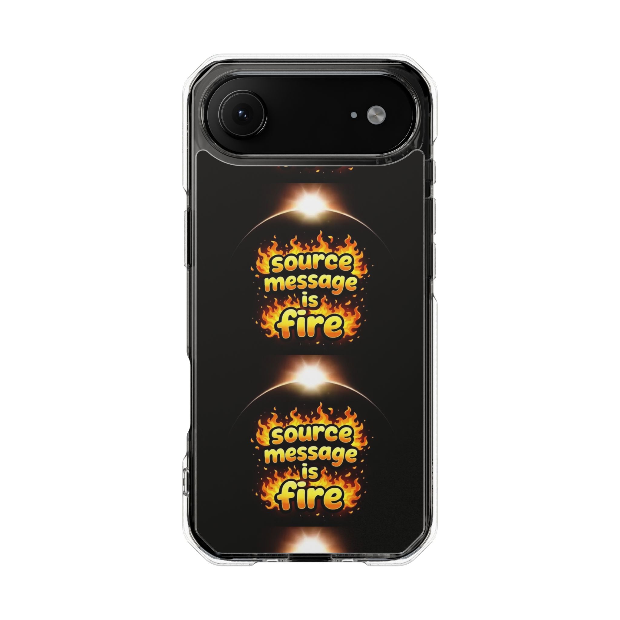 Source Message is Fire – MagSafe® Clear Impact Case for iPhone 14-17 | Chic, Drop-Proof & Accessory Ready