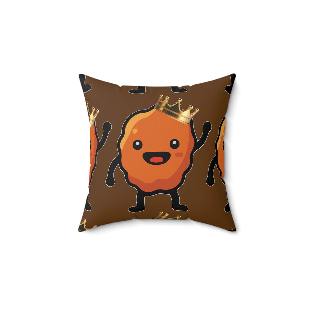 King Nuggie Throw Pillow | Besties & Coffee Mascot Conversation Piece