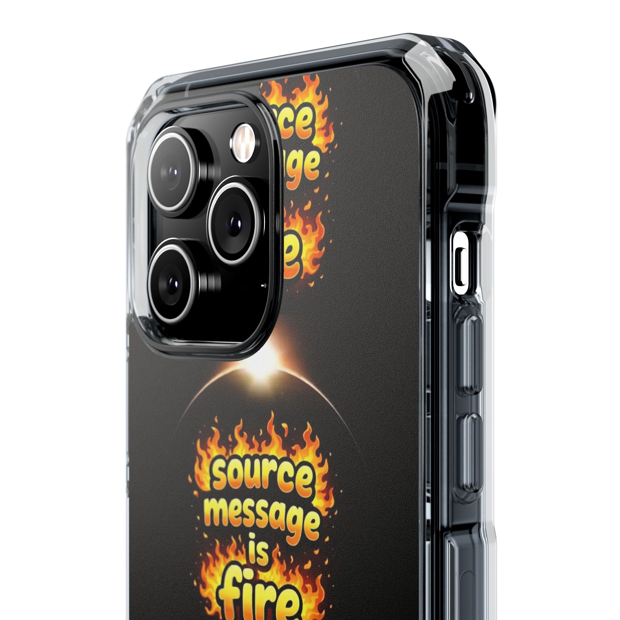 Source Message is Fire – MagSafe® Clear Impact Case for iPhone 14-17 | Chic, Drop-Proof & Accessory Ready