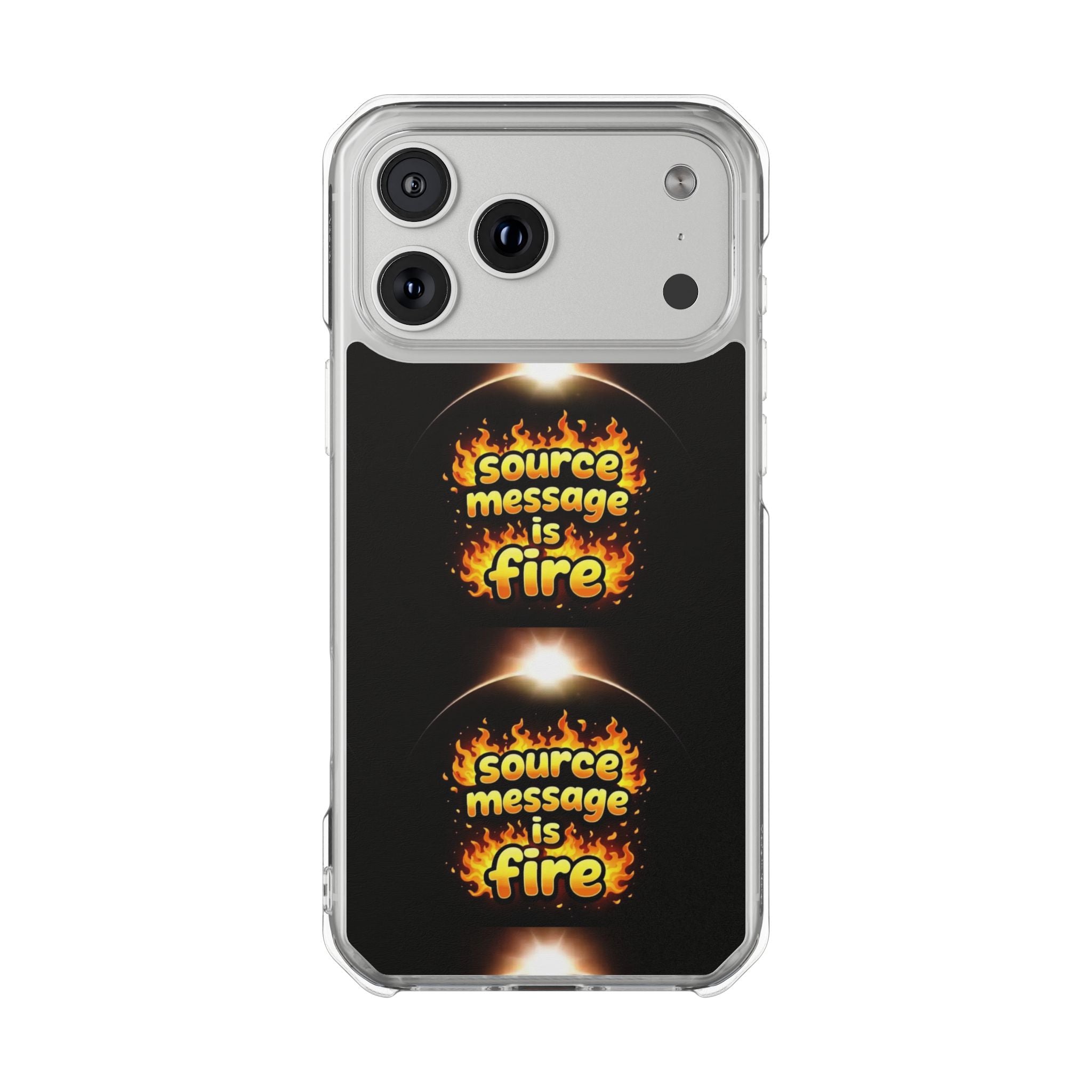 Source Message is Fire – MagSafe® Clear Impact Case for iPhone 14-17 | Chic, Drop-Proof & Accessory Ready