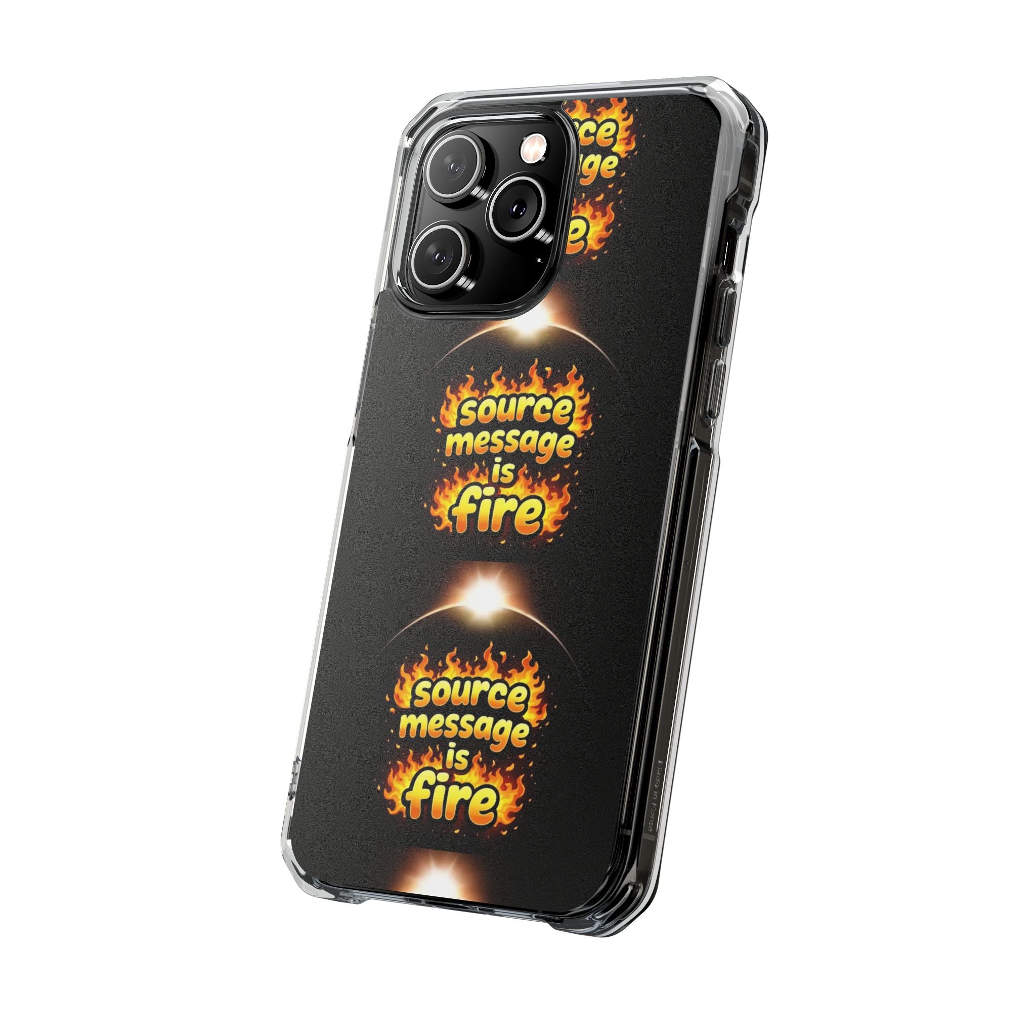 Source Message is Fire – MagSafe® Clear Impact Case for iPhone 14-17 | Chic, Drop-Proof & Accessory Ready