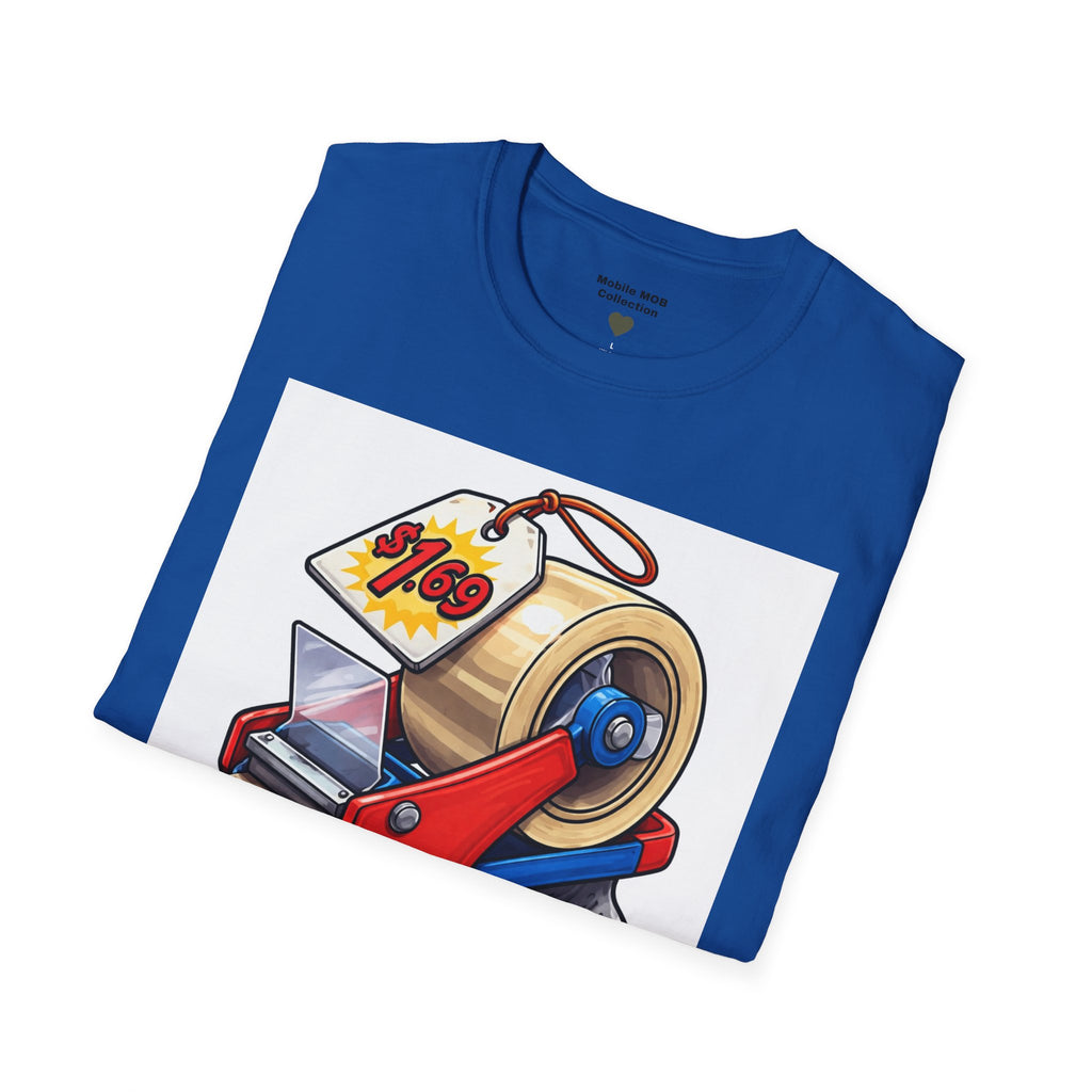 Tape Beggar T-Shirt – Funny Vintage Tape Gun Tee | Mobile Order Curbside Humor, Soft Everyday Fit