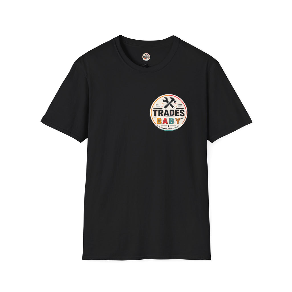 Raising Blue Collar Heroes T-Shirt | TradesBaby Family Tee | Blue Collar Pride Shirt for Parents & Skilled Trades Families