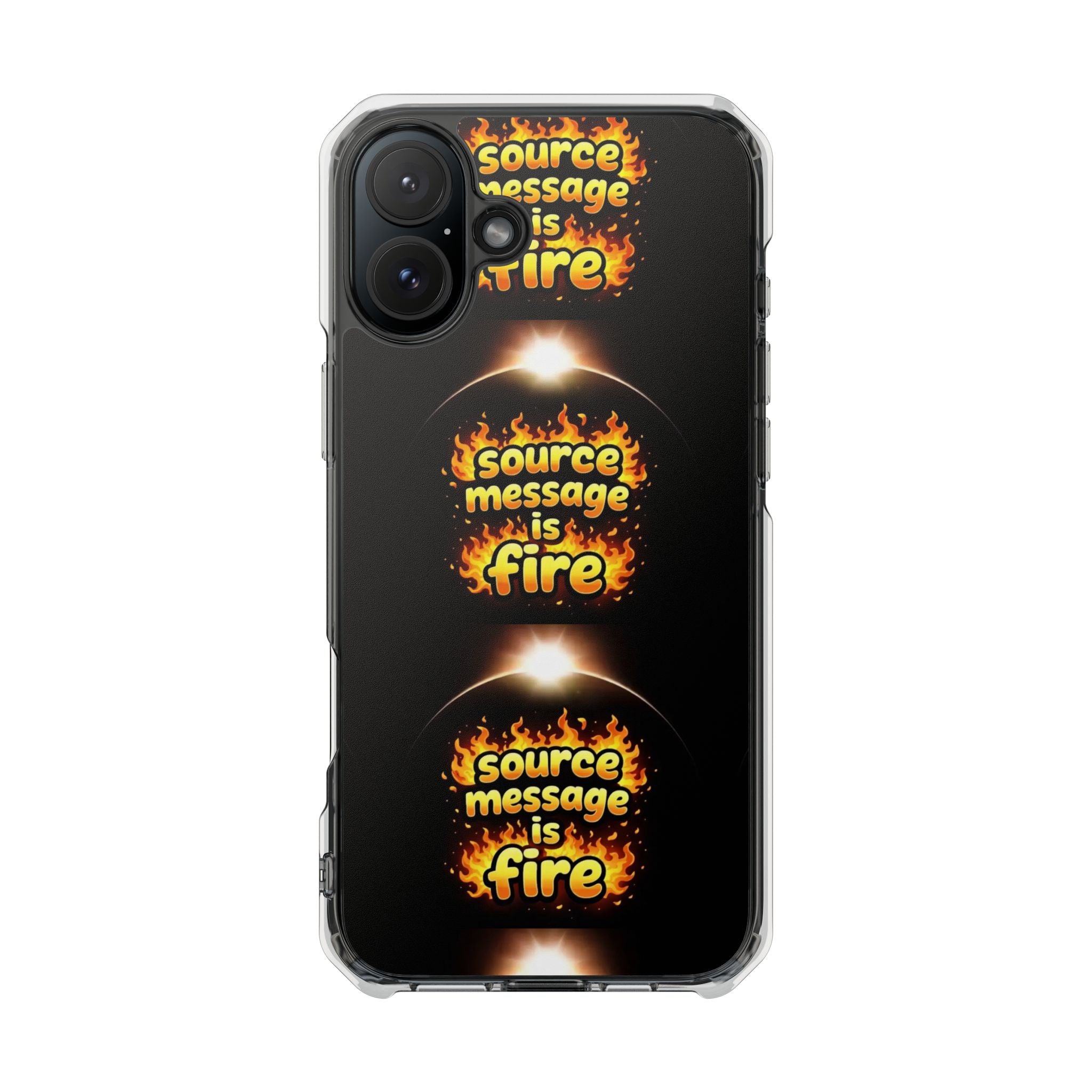 Source Message is Fire – MagSafe® Clear Impact Case for iPhone 14-17 | Chic, Drop-Proof & Accessory Ready