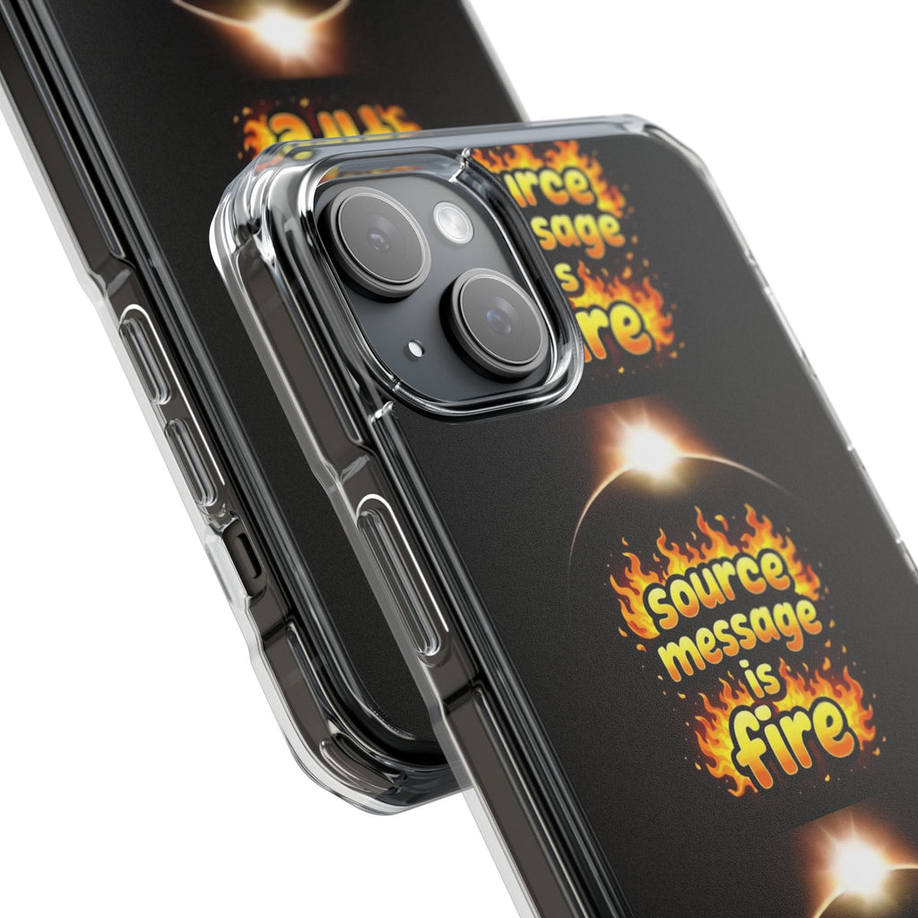 Source Message is Fire – MagSafe® Clear Impact Case for iPhone 14-17 | Chic, Drop-Proof & Accessory Ready
