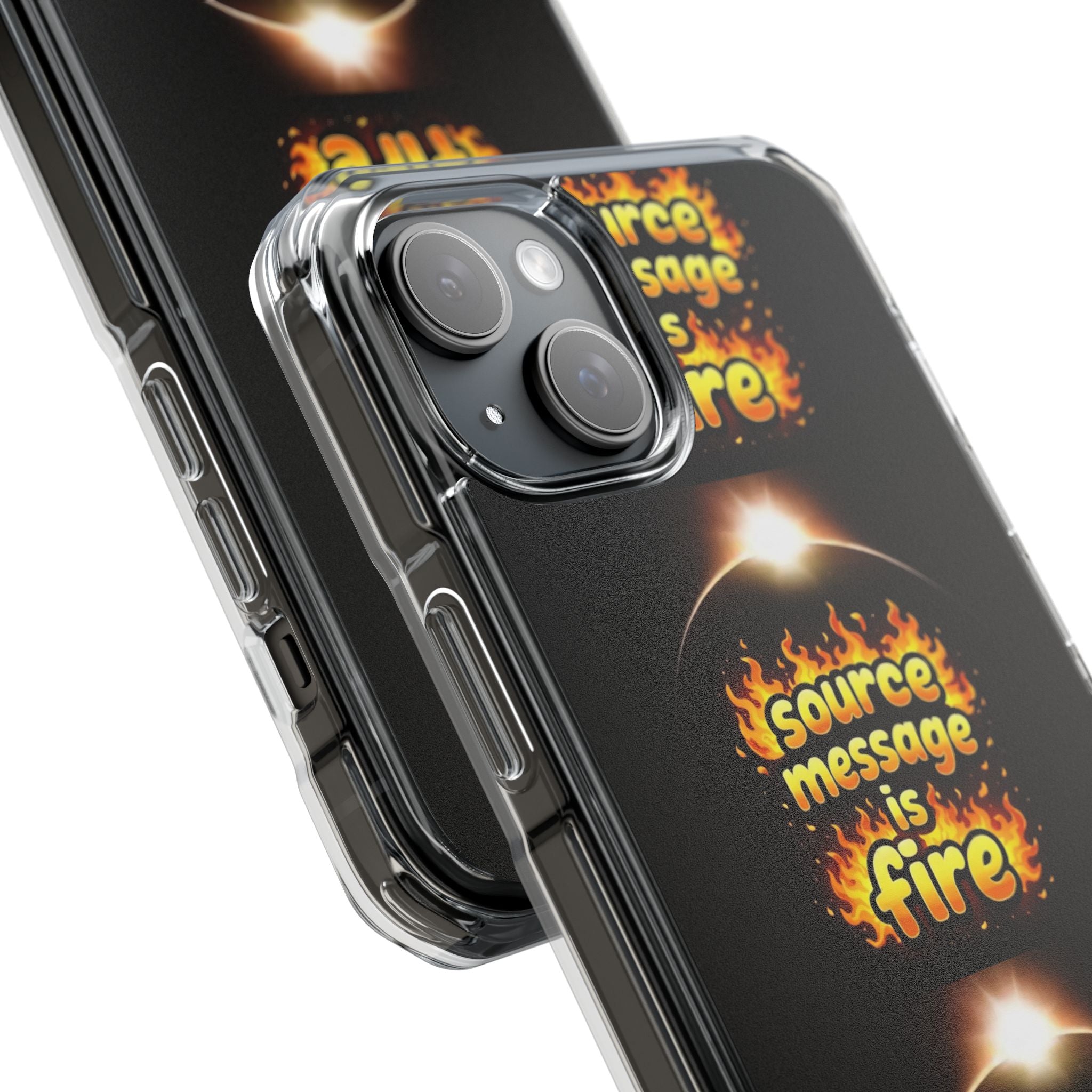Source Message is Fire – MagSafe® Clear Impact Case for iPhone 14-17 | Chic, Drop-Proof & Accessory Ready