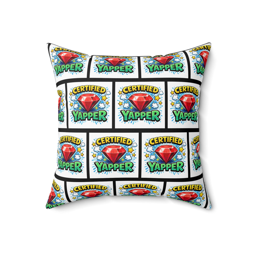 Certified Yapper Throw Pillow | Besties & Coffee Conversation Piece