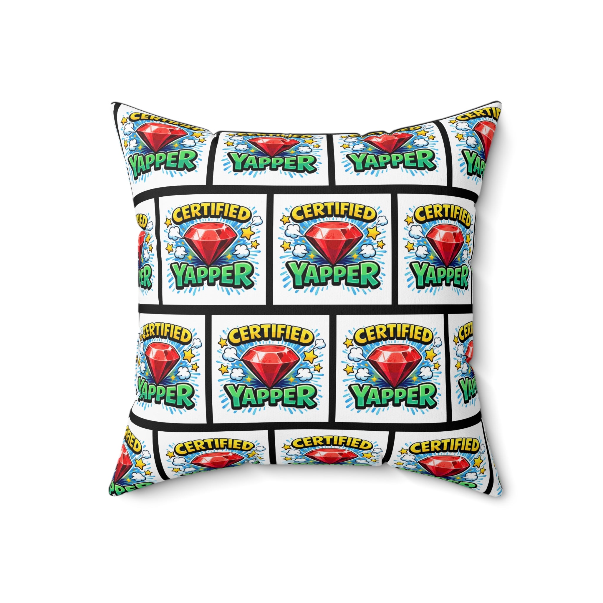 Certified Yapper Throw Pillow | Besties & Coffee Conversation Piece